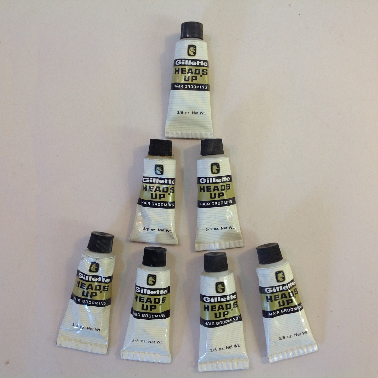 Vintage NOS Gillette Heads Up Hair Grooming 3/8 oz Tube