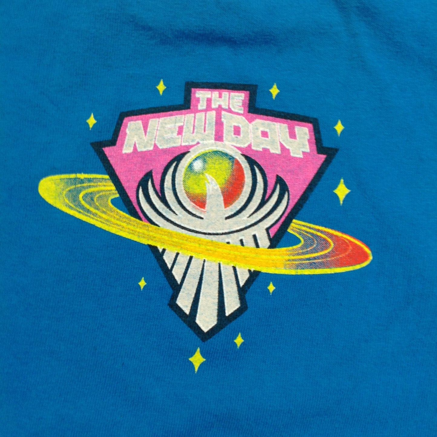 2010's WWE WWF Authentic Child Small T-Shirt The New Day Unicorn Kofi Kingston Xavier Woods Big E NXT Blue