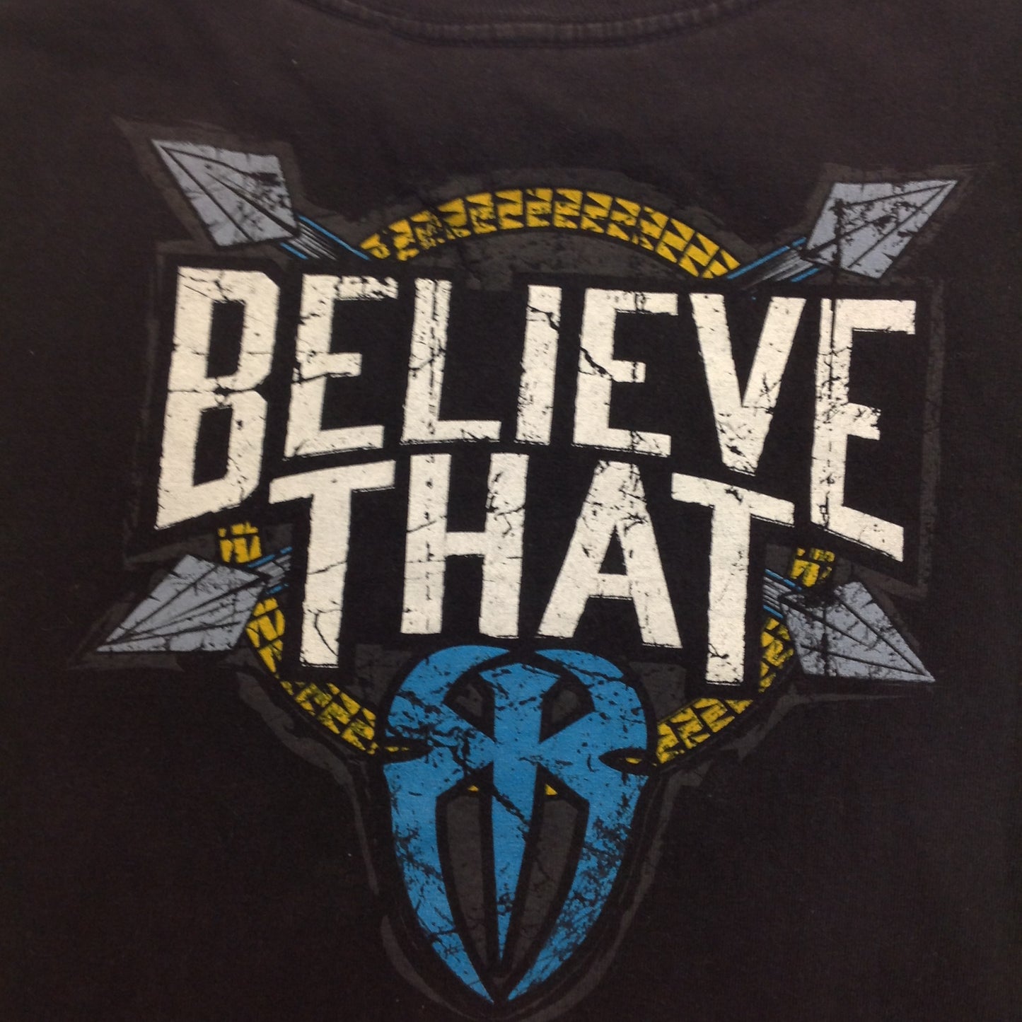 2018 WWE WWF Authentic Youth Medium Black T-Shirt Roman Empire Spare No One Spear Everyone Believe That