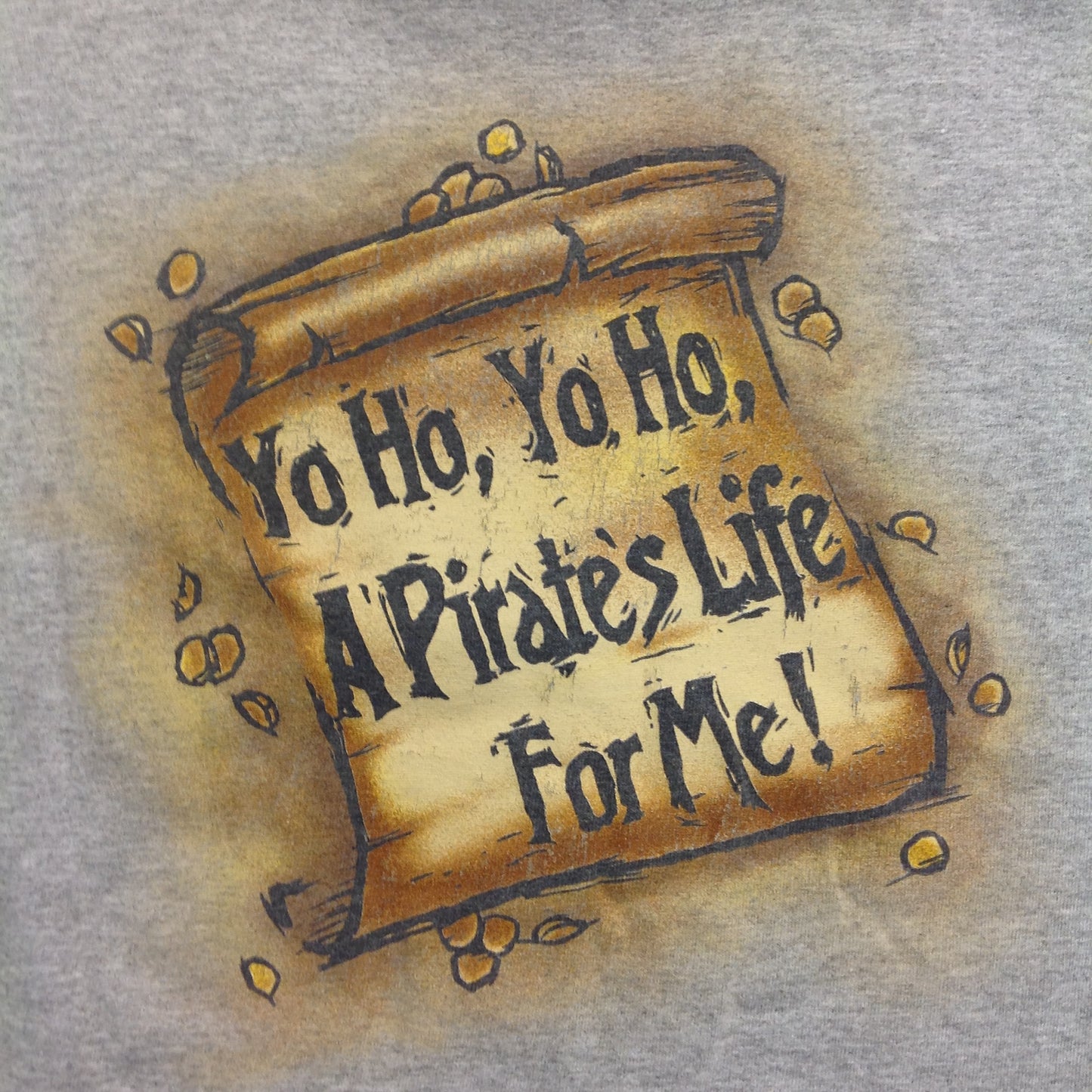 Vintage 2000's Walt Disney World Kids Child's T-Shirt Pirates of the Caribbean Mickey Goofy Donald Gray 3T