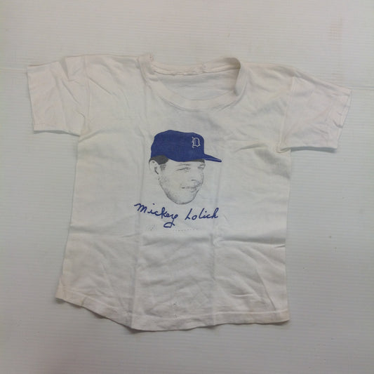 Vintage Children's White T-Shirt Detroit Tigers Mickey Lolich Bill Freehan Images