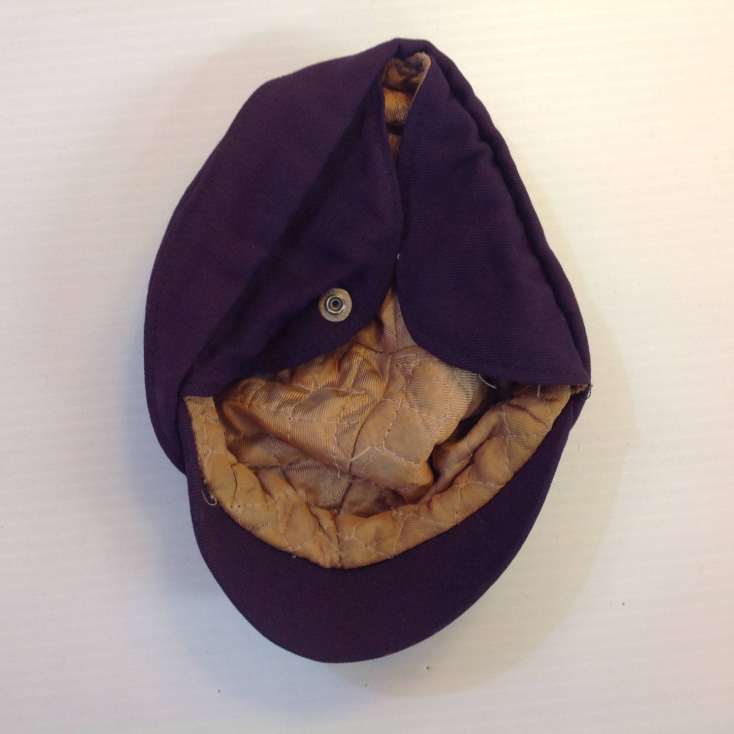 Vintage Maroon Infant Toddler Child's Cap Beanie Ear Flaps Quilted Int Dog Duck ABC Blocks