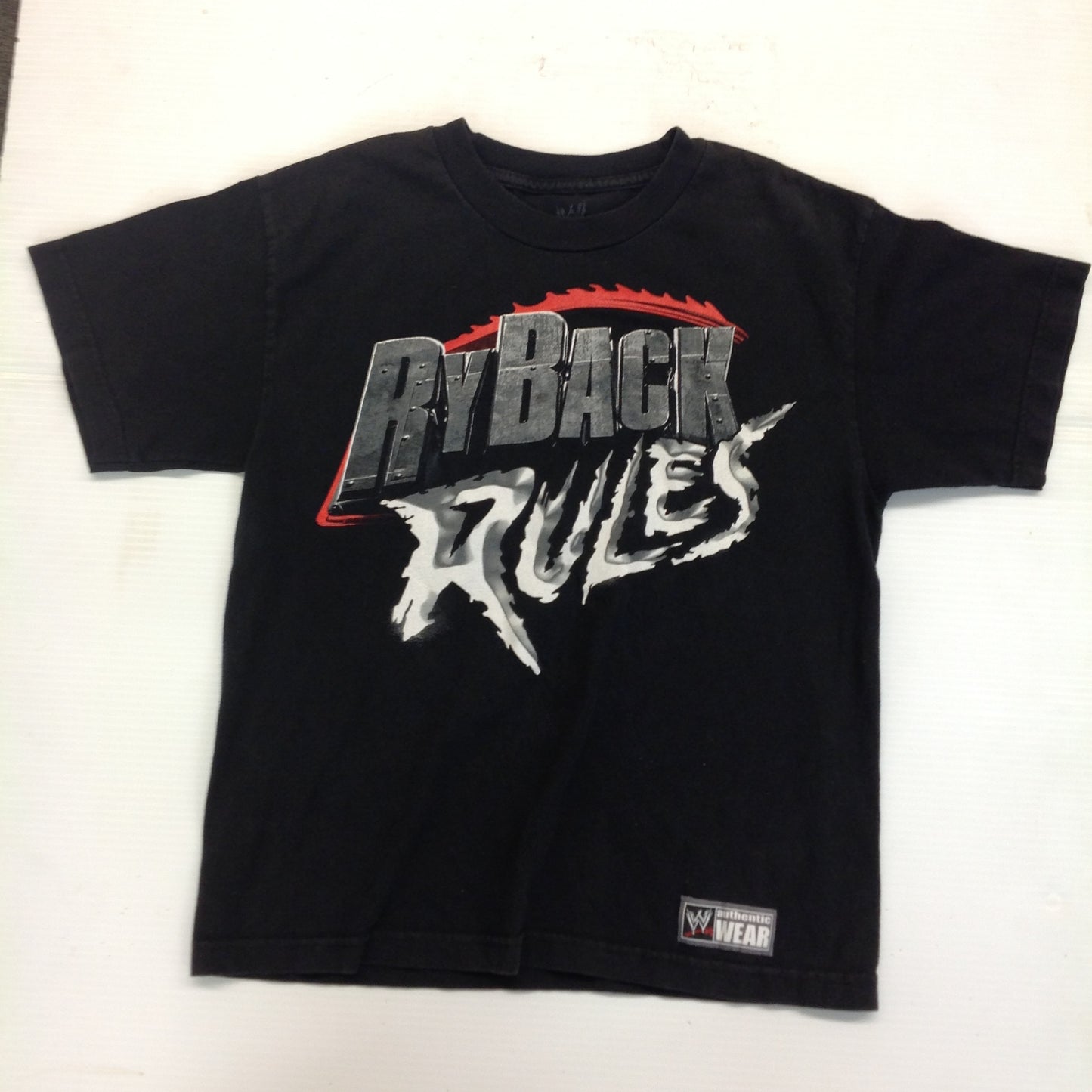 2013 WWE WWF Authentic Youth Large Black T-Shirt Ryback Rules Bear Trap