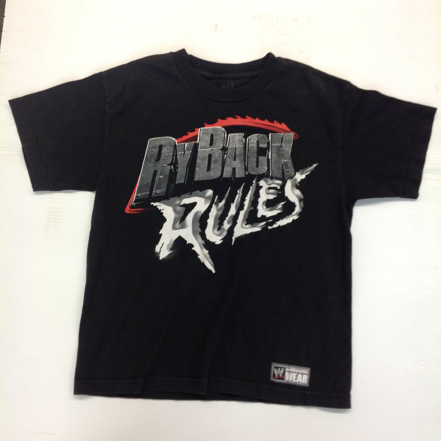 2013 WWE WWF Authentic Youth Large Black T-Shirt Ryback Rules Bear Trap