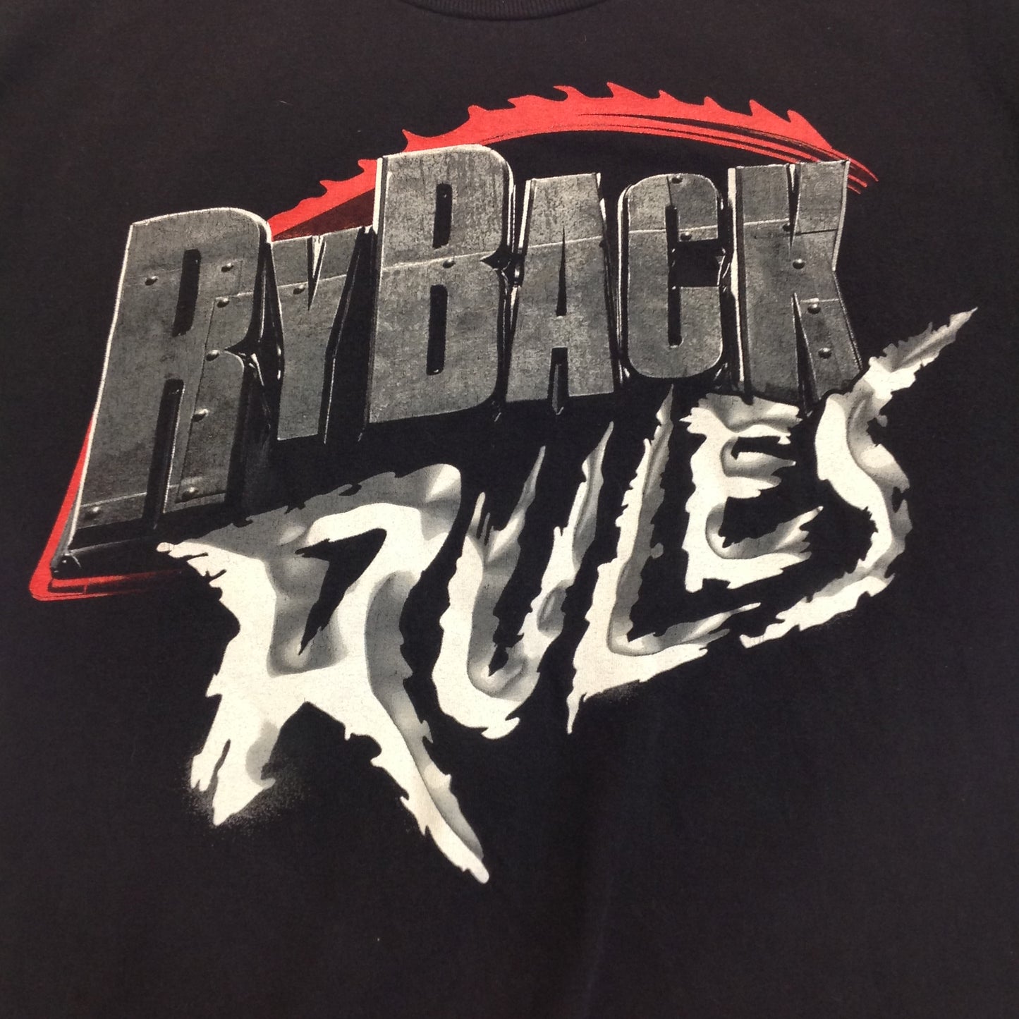 2013 WWE WWF Authentic Youth Large Black T-Shirt Ryback Rules Bear Trap