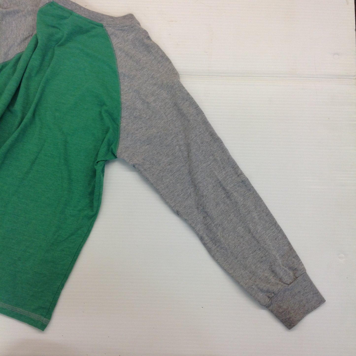 2014 Child Large The LEGO Movie Long Sleeve T-Shirt Benny Emmett Lord Business Bad Cop 4 Panel Gray Green