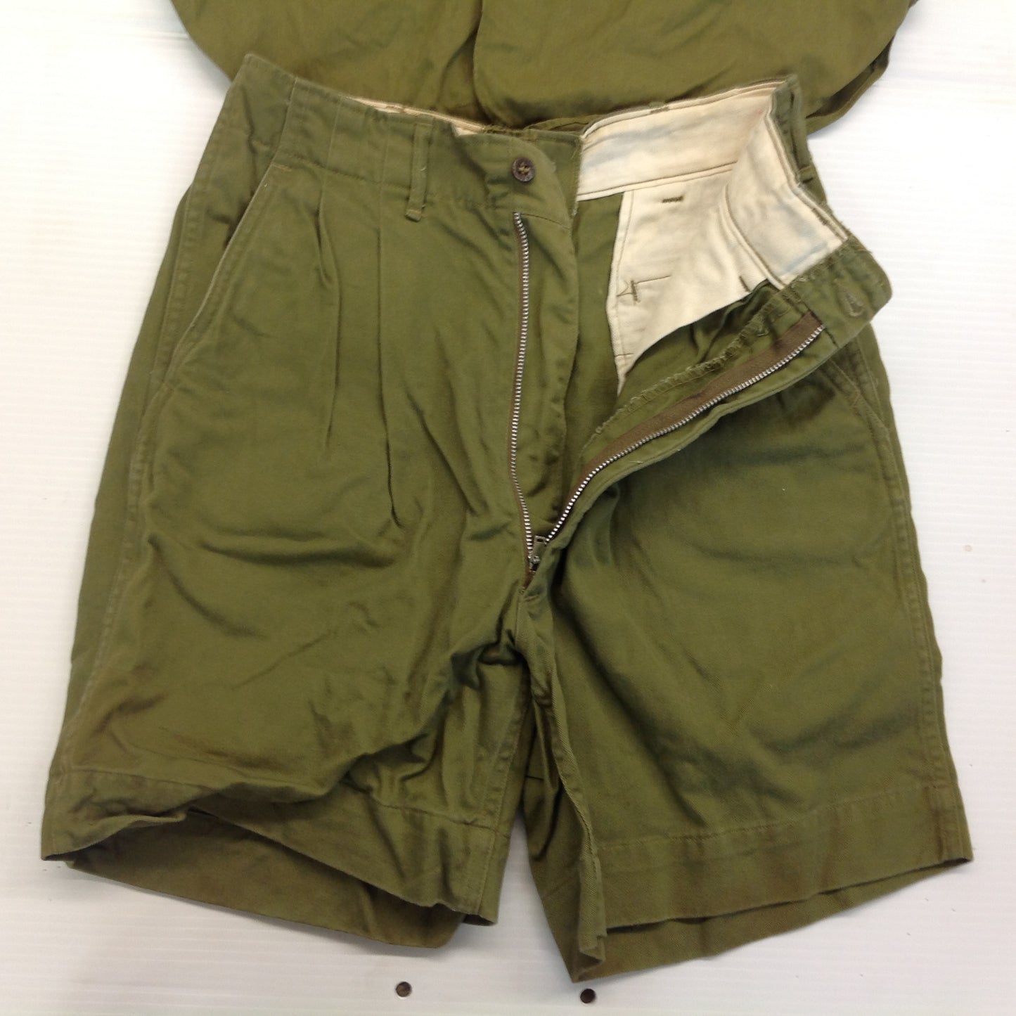 Vintage 2Pc BSA Boy Scouts of America Olive Green Shirt Shorts Grosse Pointe Michigan 61