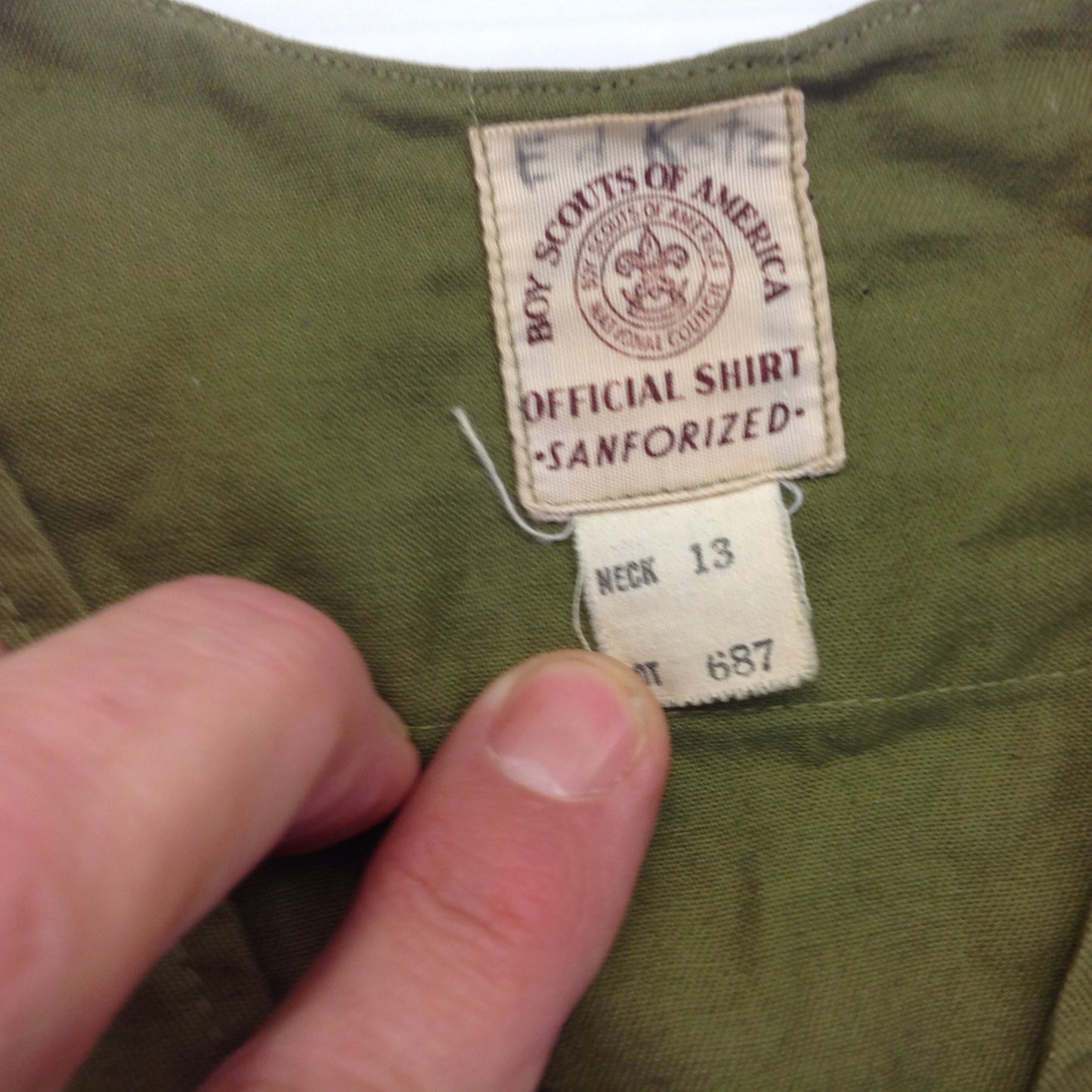 Vintage 2Pc BSA Boy Scouts of America Olive Green Shirt Shorts Grosse Pointe Michigan 61