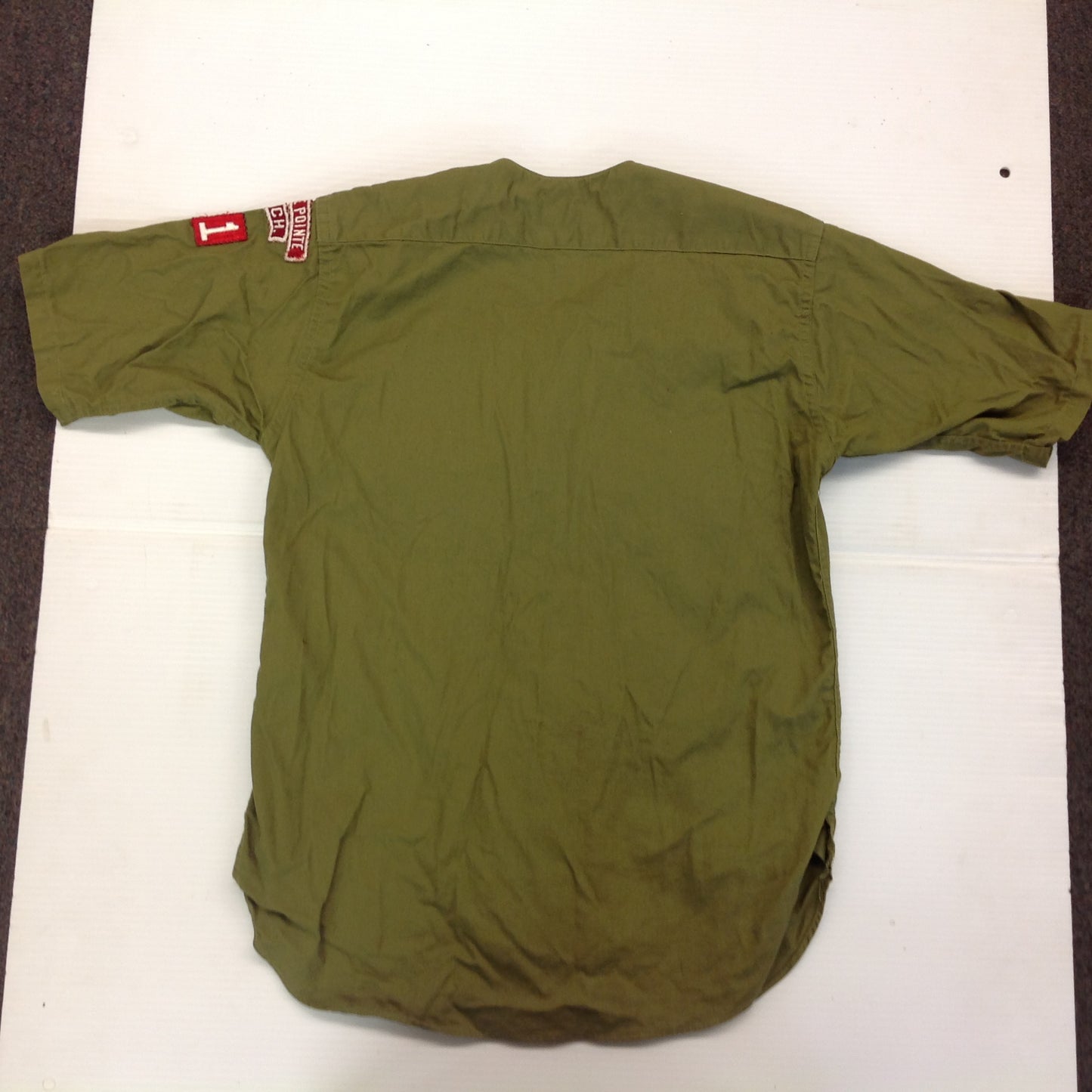 Vintage 2Pc BSA Boy Scouts of America Olive Green Shirt Shorts Grosse Pointe Michigan 61