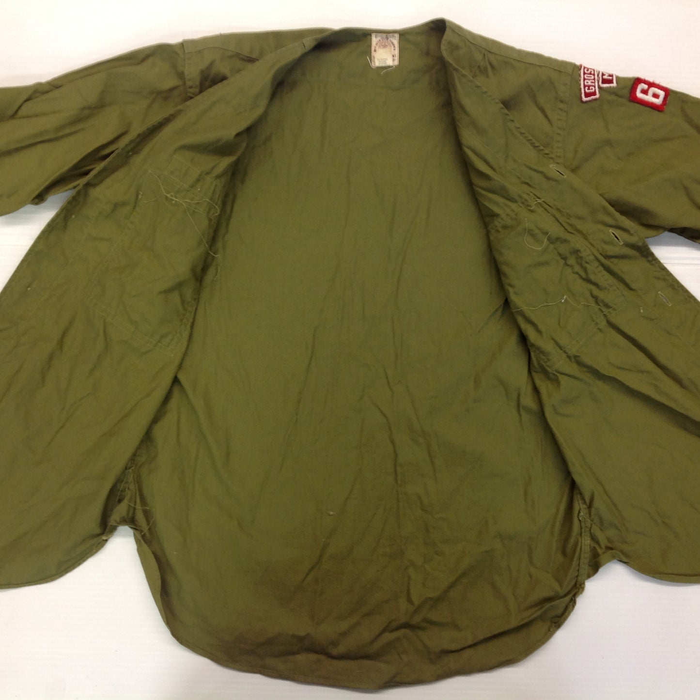 Vintage 2Pc BSA Boy Scouts of America Olive Green Shirt Shorts Grosse Pointe Michigan 61