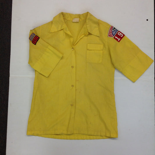 Vintage 1980 BSA Boy Scouts of America Yellow Uniform Shirt 34 Detroit Area Council Michigan 1909 Den 1 Honor Unit