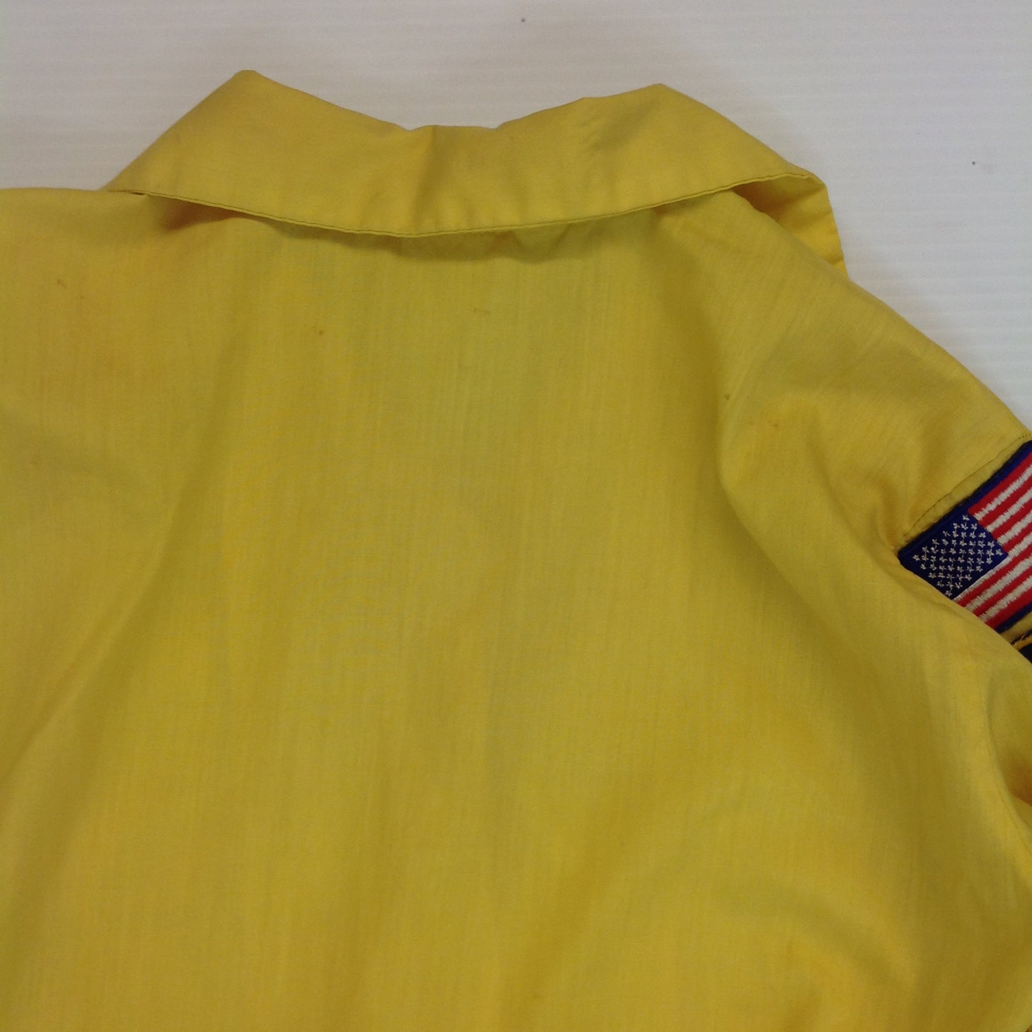 Vintage 1980 BSA Boy Scouts of America Yellow Uniform Shirt 34 Detroit Area Council Michigan 1909 Den 1 Honor Unit