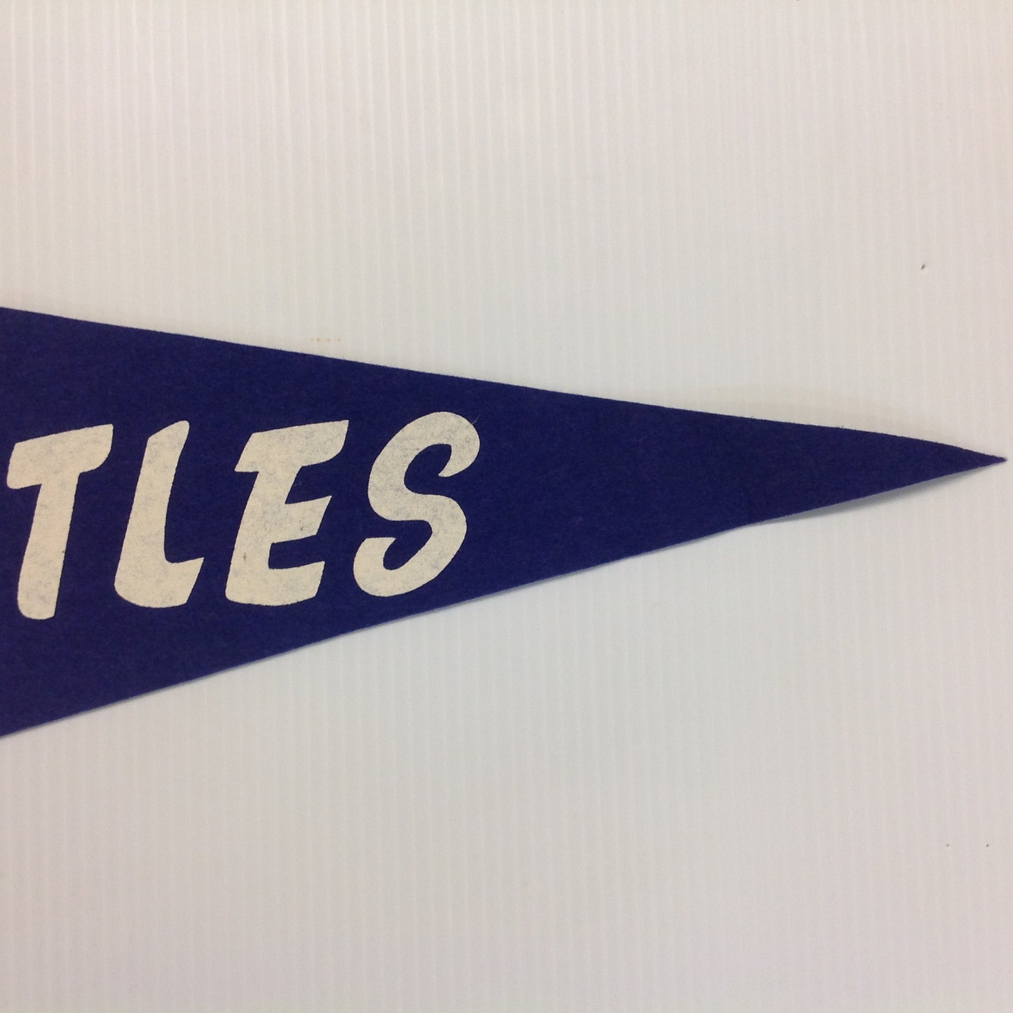 Vintage 1960's Souvenir Blue with Blue Graphics Head Shots The Beatles Felt Pennant