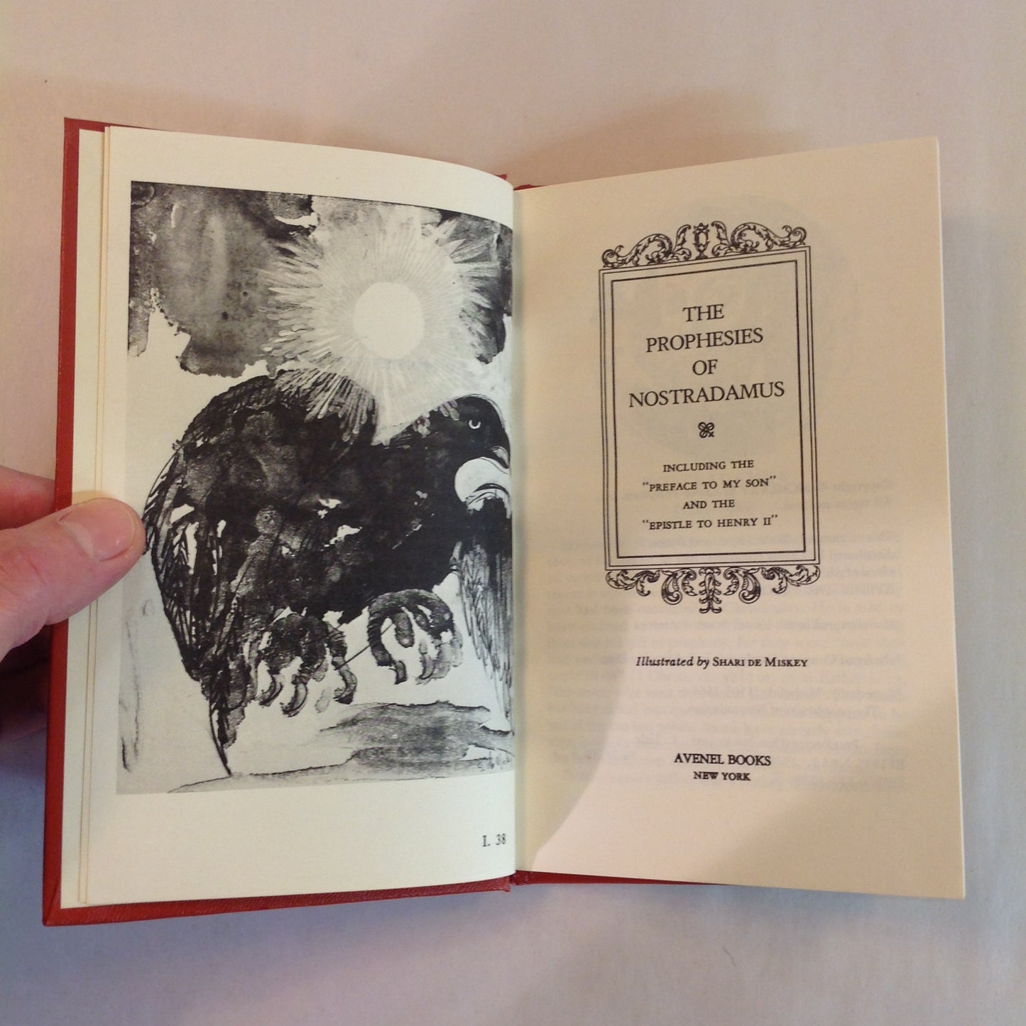 Vintage 1980 Hardcover Gift Book The Prophecies of Nostradamus Avenel