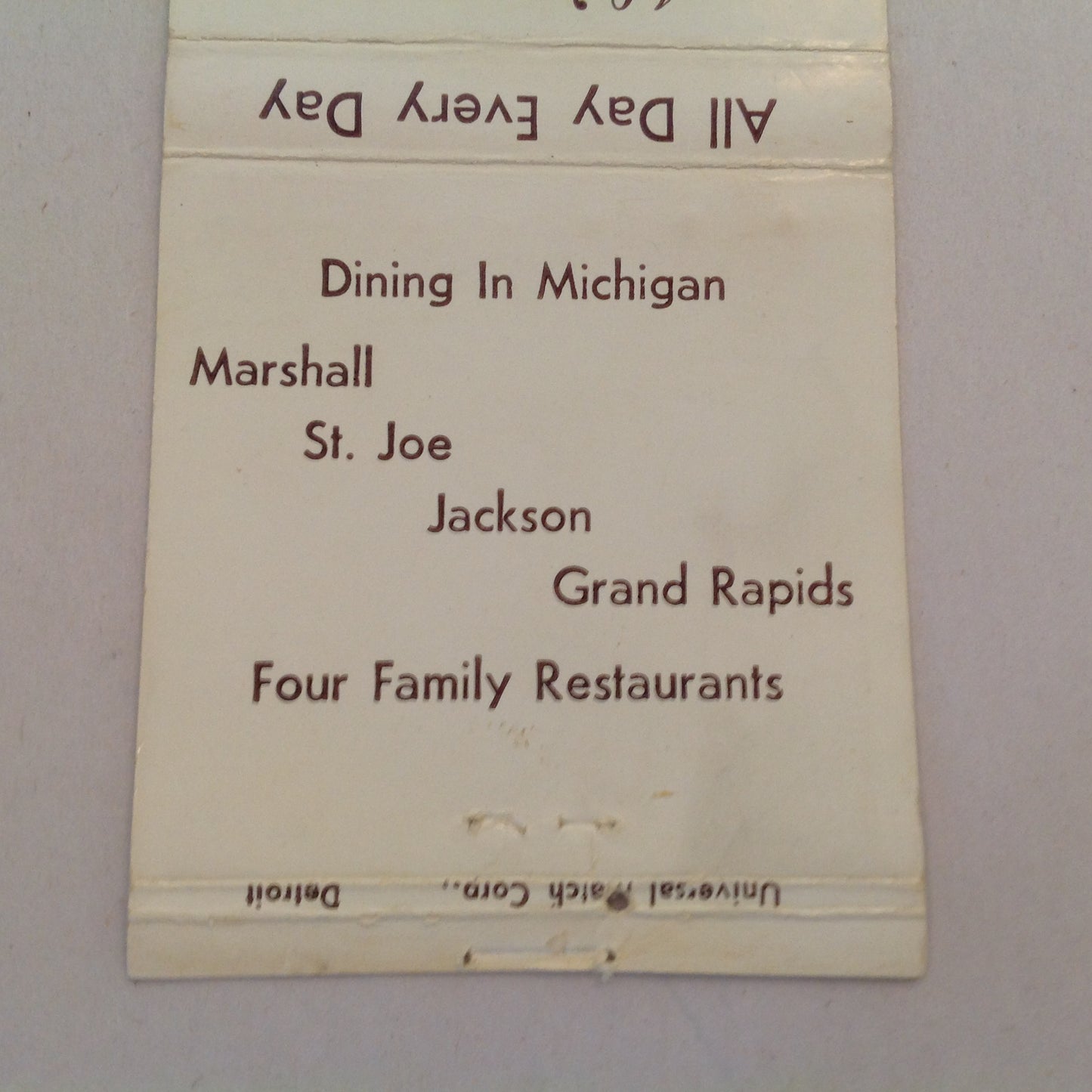 Vintage Matchbook Cover Win Schuler's Dining In Michigan Marshall St. Joe Jackson MI