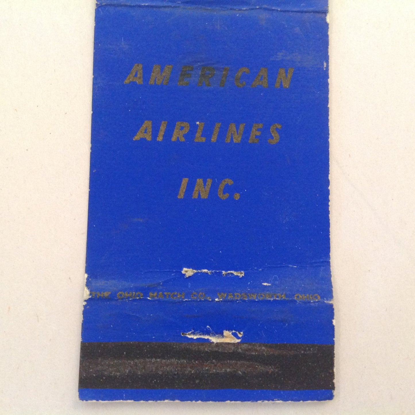 Vintage Matchbook Cover American Airlines Inc AA Eagle Monogram Logo Blue Plane