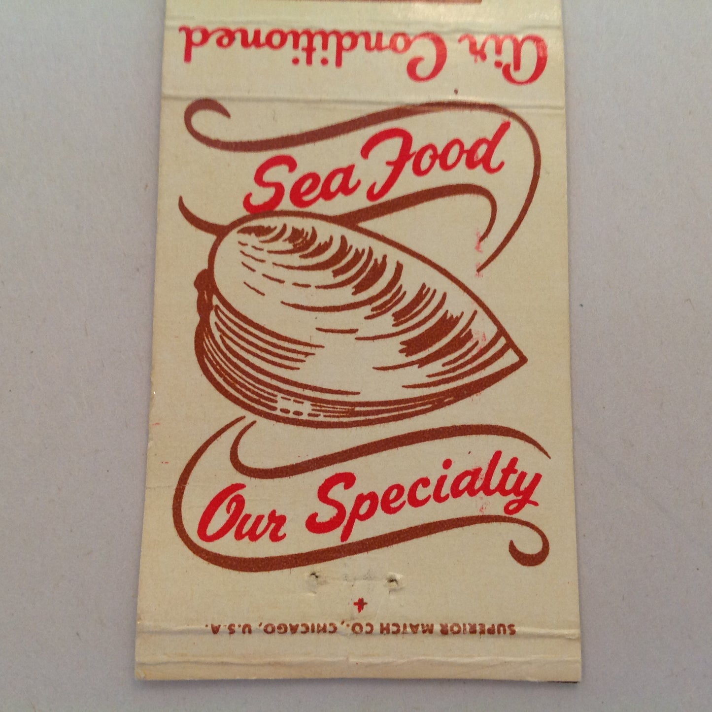 Vintage Matchbook Cover The Clam Shop and Bar Grand Blvd Detroit Michigan Sea Food