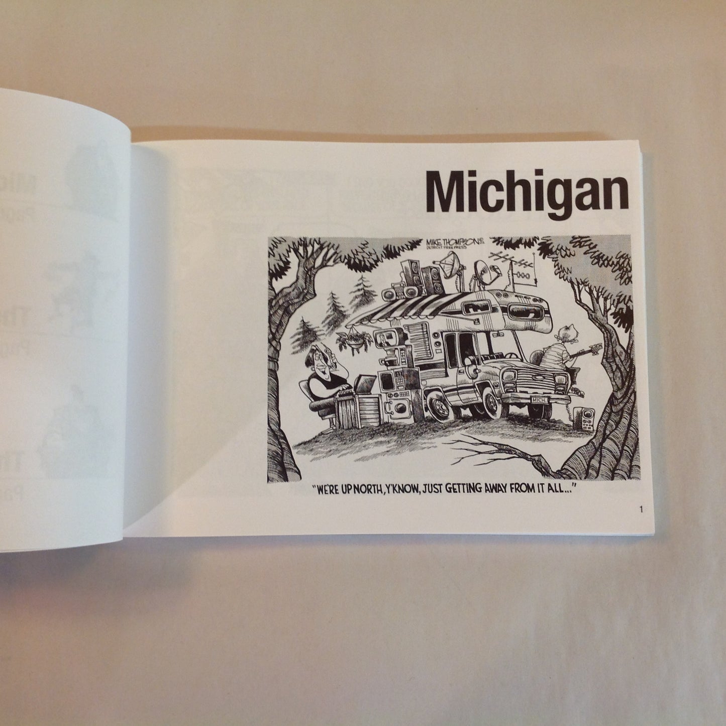 Vintage 2001 Trade Paperback MOTOONS: A Collection of Political Cartoons by Mike Thompson Detroit Free Press