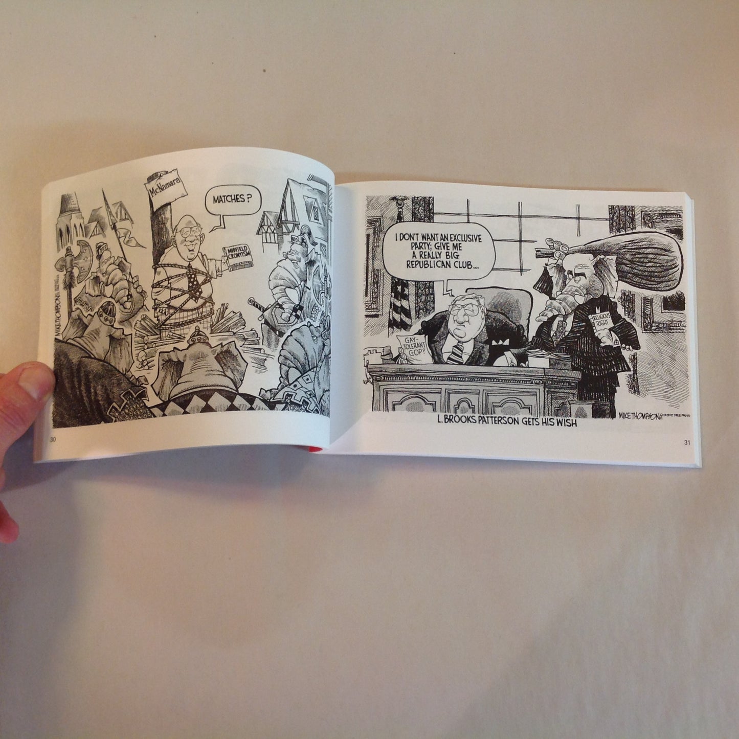Vintage 2001 Trade Paperback MOTOONS: A Collection of Political Cartoons by Mike Thompson Detroit Free Press