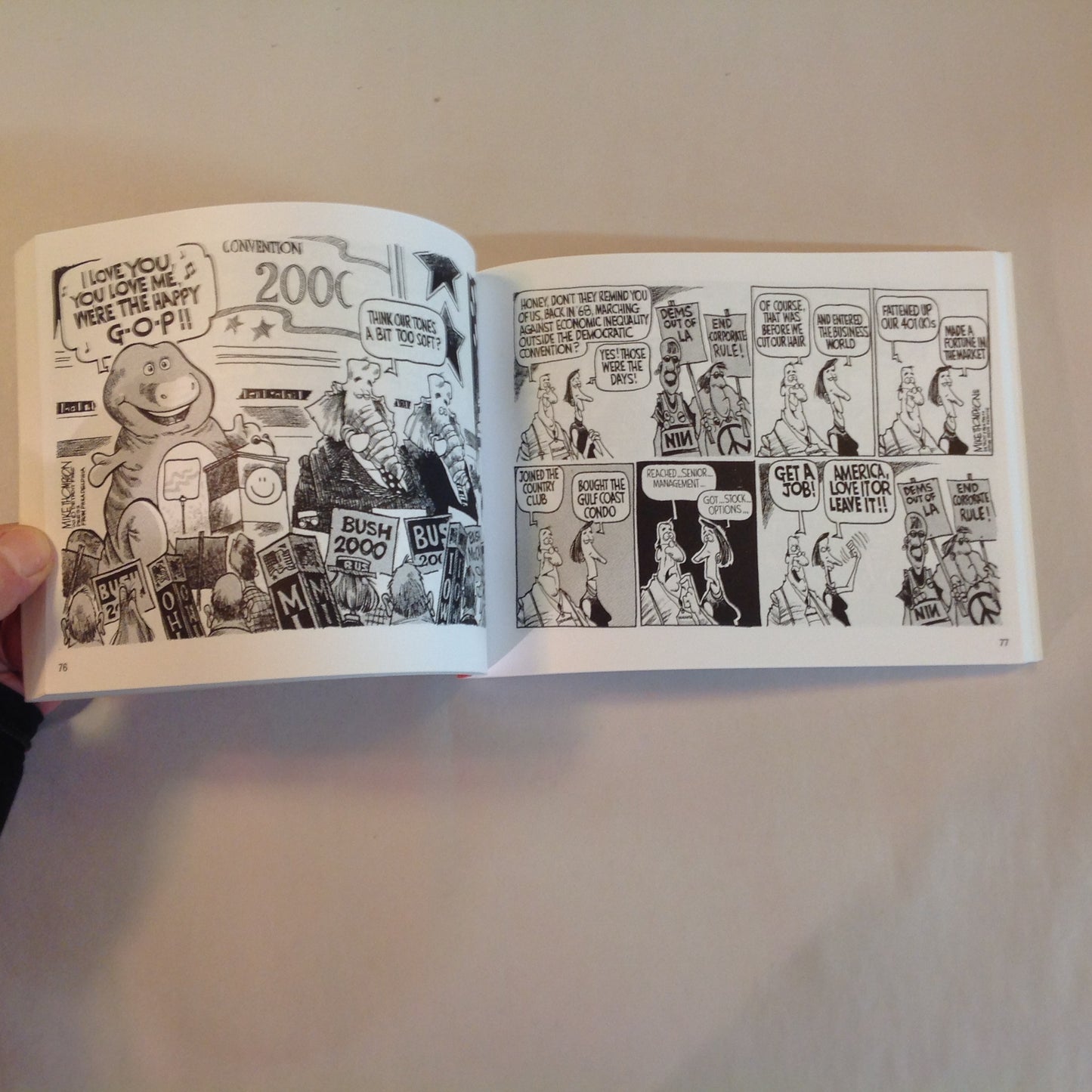 Vintage 2001 Trade Paperback MOTOONS: A Collection of Political Cartoons by Mike Thompson Detroit Free Press