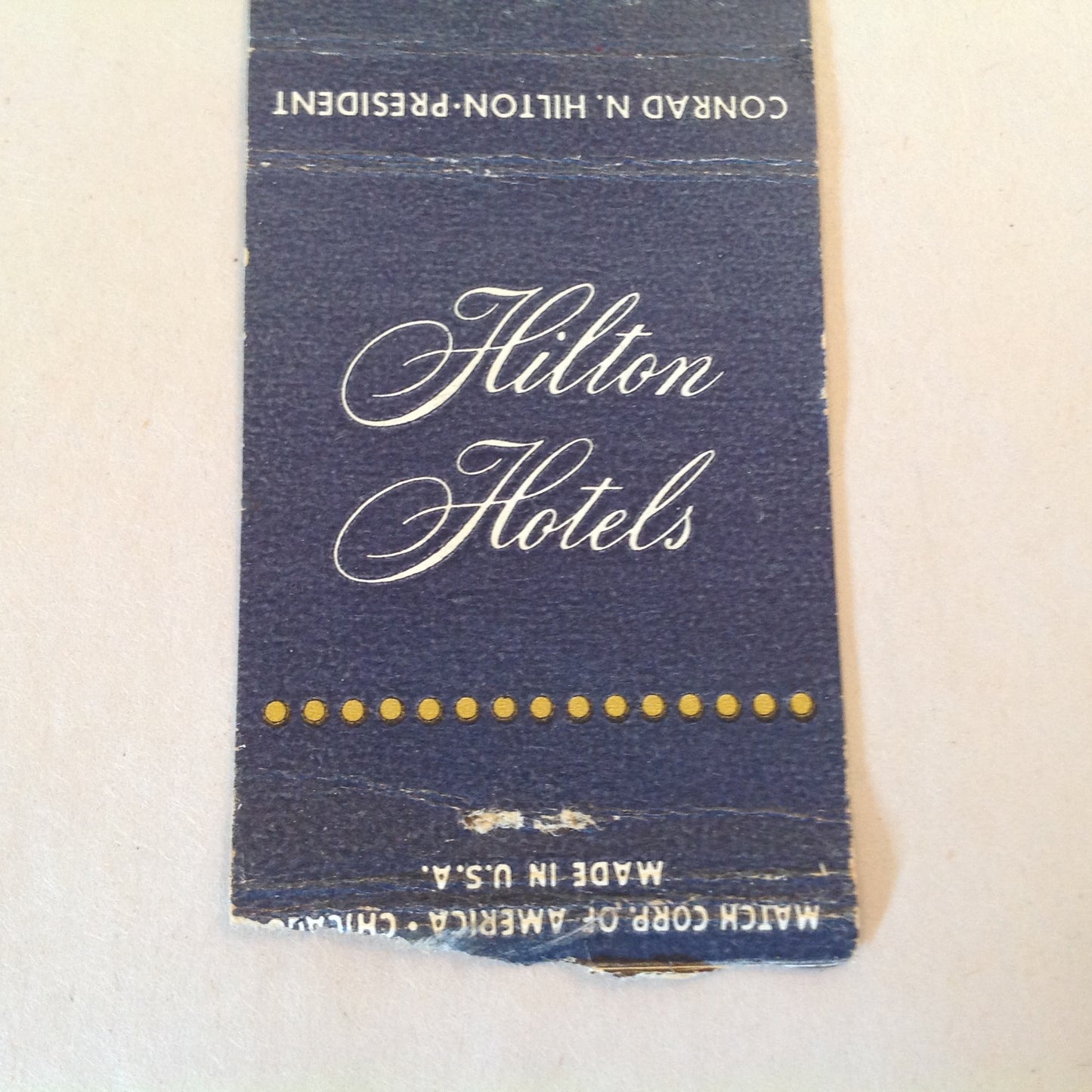 Vintage Matchbook Cover Hilton Hotels Across the Nation Spain Mexico Puerto Rico Locations