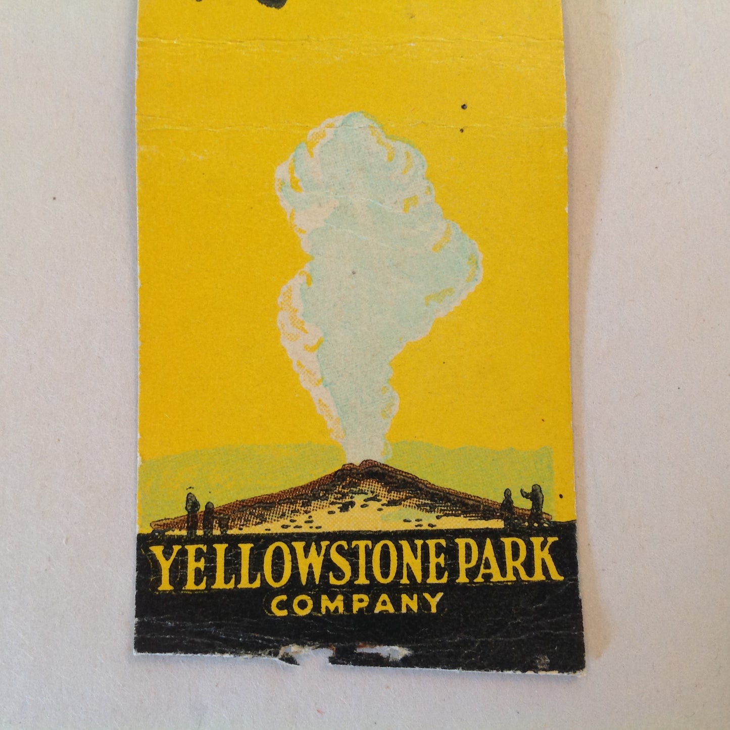Vintage Matchbook Cover Yellowstone Park Company Bear Geyser Graphics Mid Century