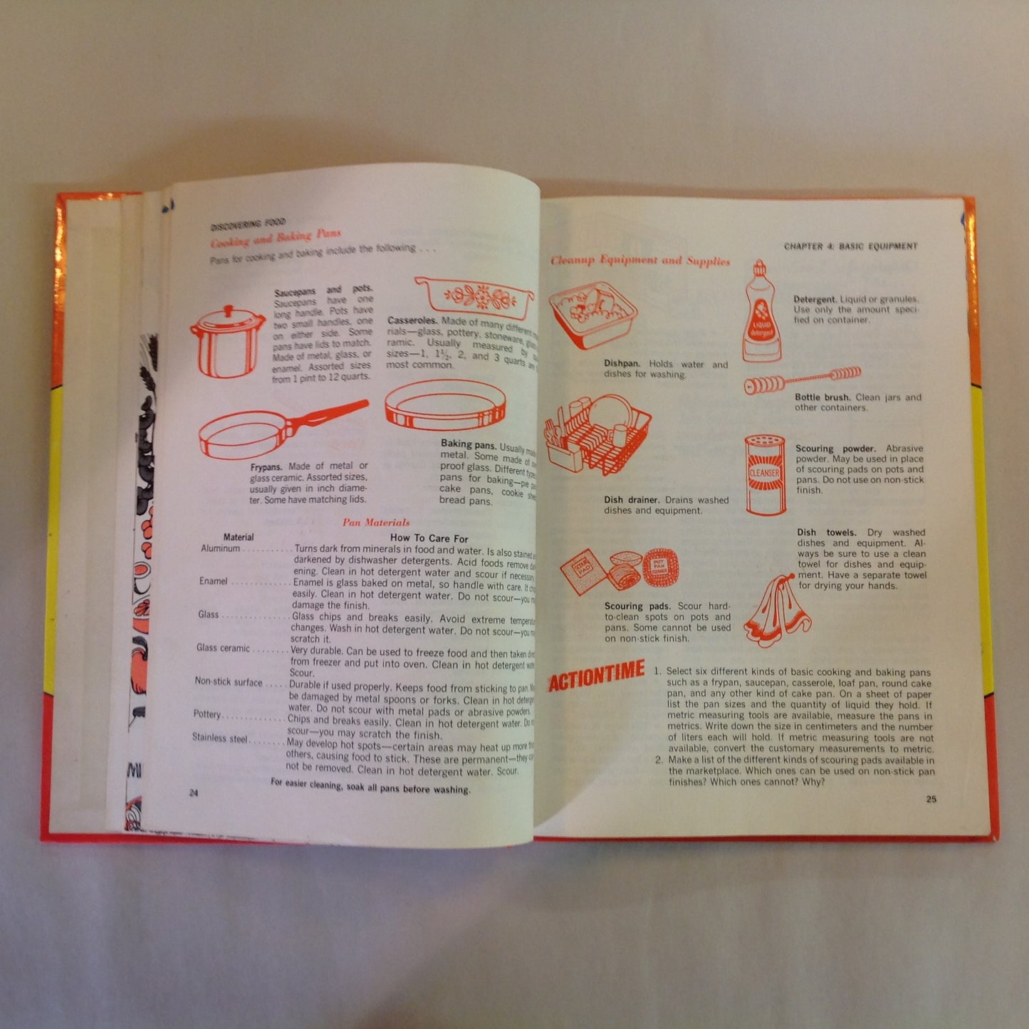 Vintage 1982 Hardcover Textbook Discovering Food Helen Kowtaluk