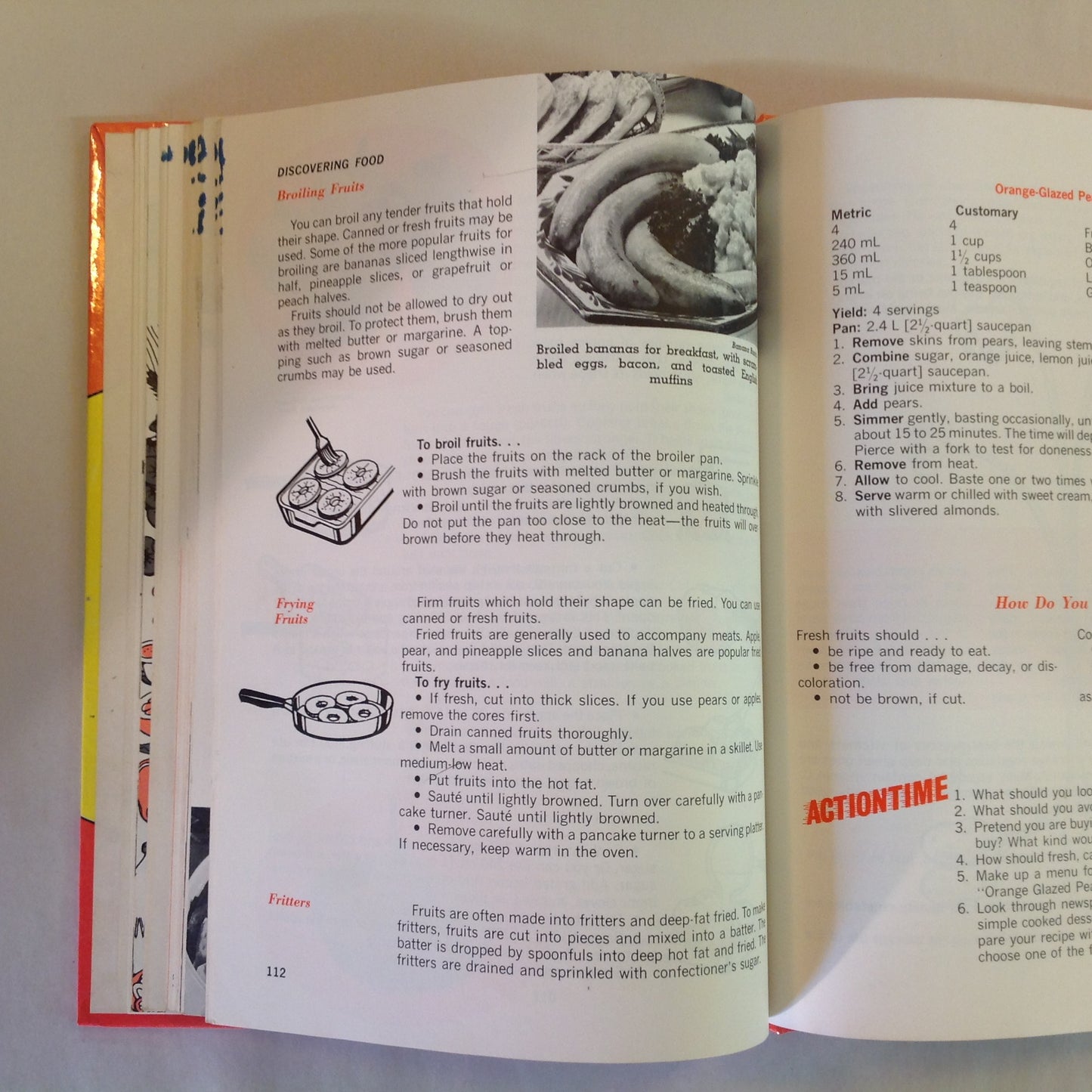 Vintage 1982 Hardcover Textbook Discovering Food Helen Kowtaluk
