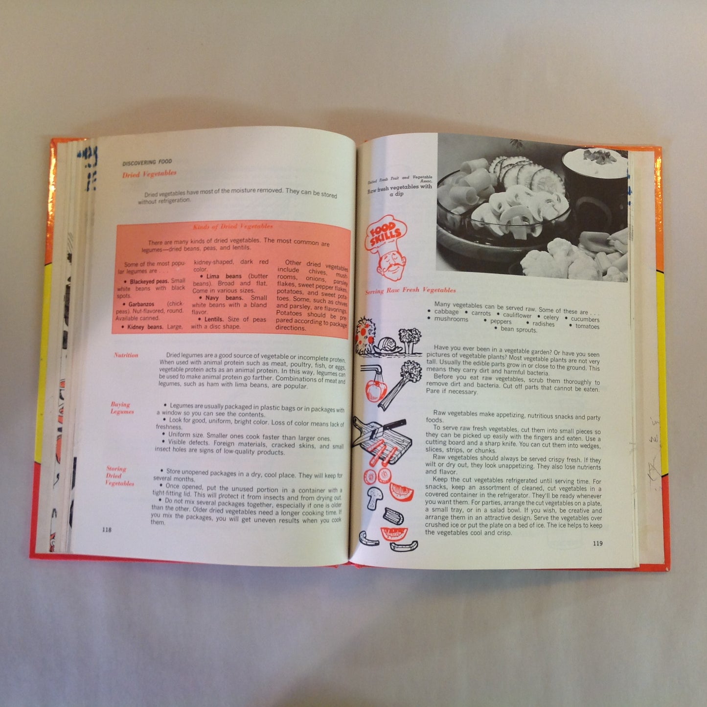 Vintage 1982 Hardcover Textbook Discovering Food Helen Kowtaluk