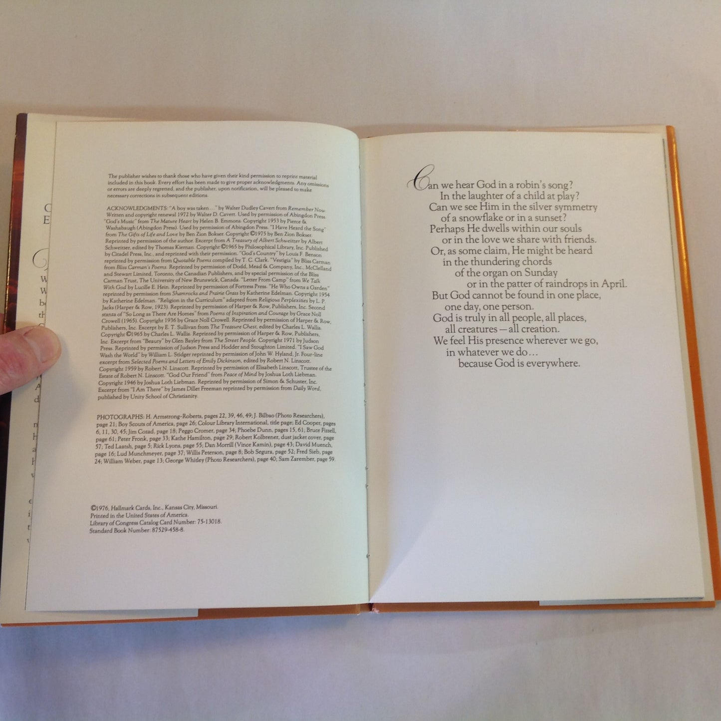 Vintage 1976 Hardcover God Is Everywhere: Inspiring Writings That Reveal His Nearness and Love Harold Whaley Hallmark Crown