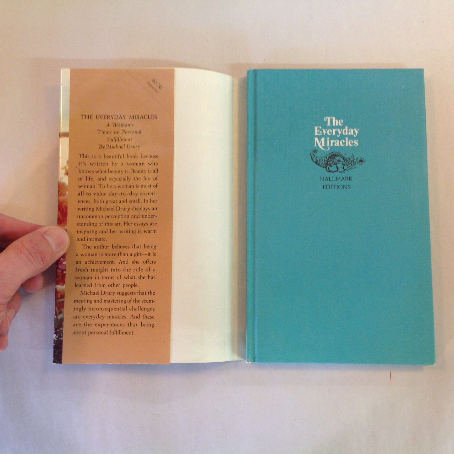 Vintage 1972 Hardcover Gift Book The Everyday Miracles: A Woman's Views on Personal Fulfillment Michael Drury Hallmark