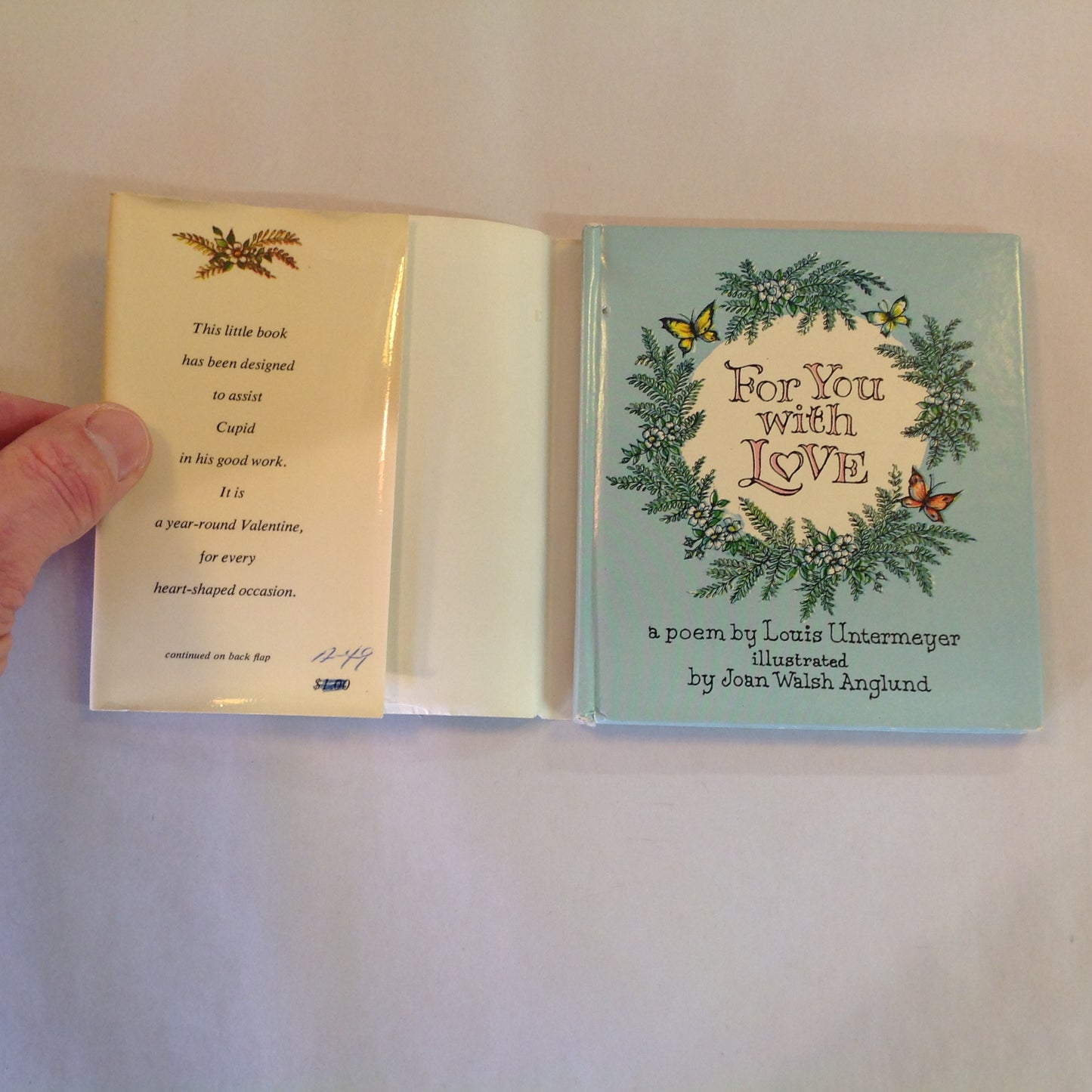 Vintage 1961 Hardcover Gift Book For You with Love Louis Untermeyer Joan Walsh Anglund Golden Press