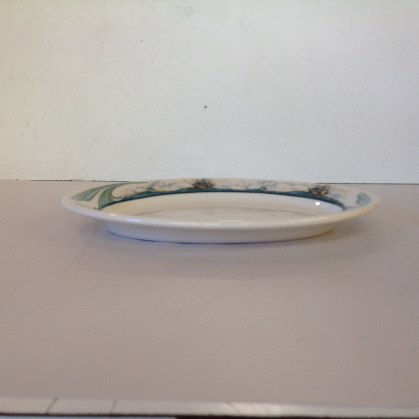 Vintage Detroit Yacht Club Restaurant Ware Sailing Galleon Ship Pattern Platter Oval Dish