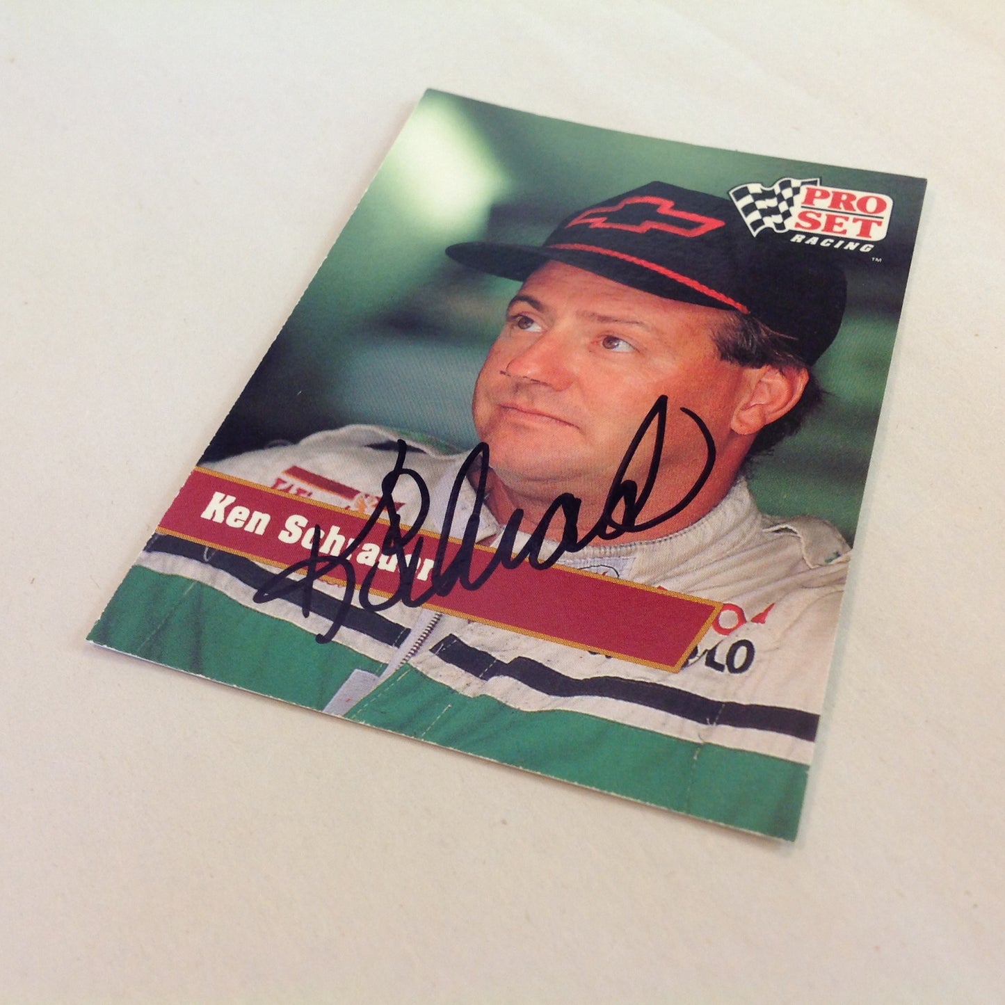 Vtg 1991 Pro Set Racing Signed Card Ken Schrader Chevy Cap NASCAR Autographed