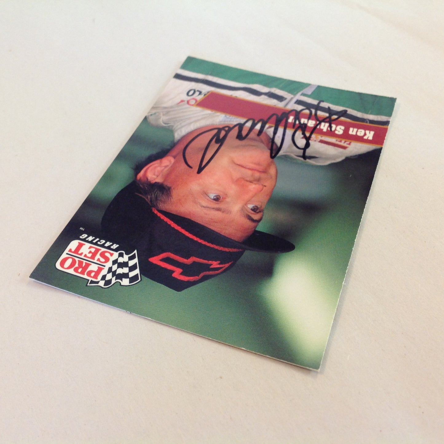 Vtg 1991 Pro Set Racing Signed Card Ken Schrader Chevy Cap NASCAR Autographed