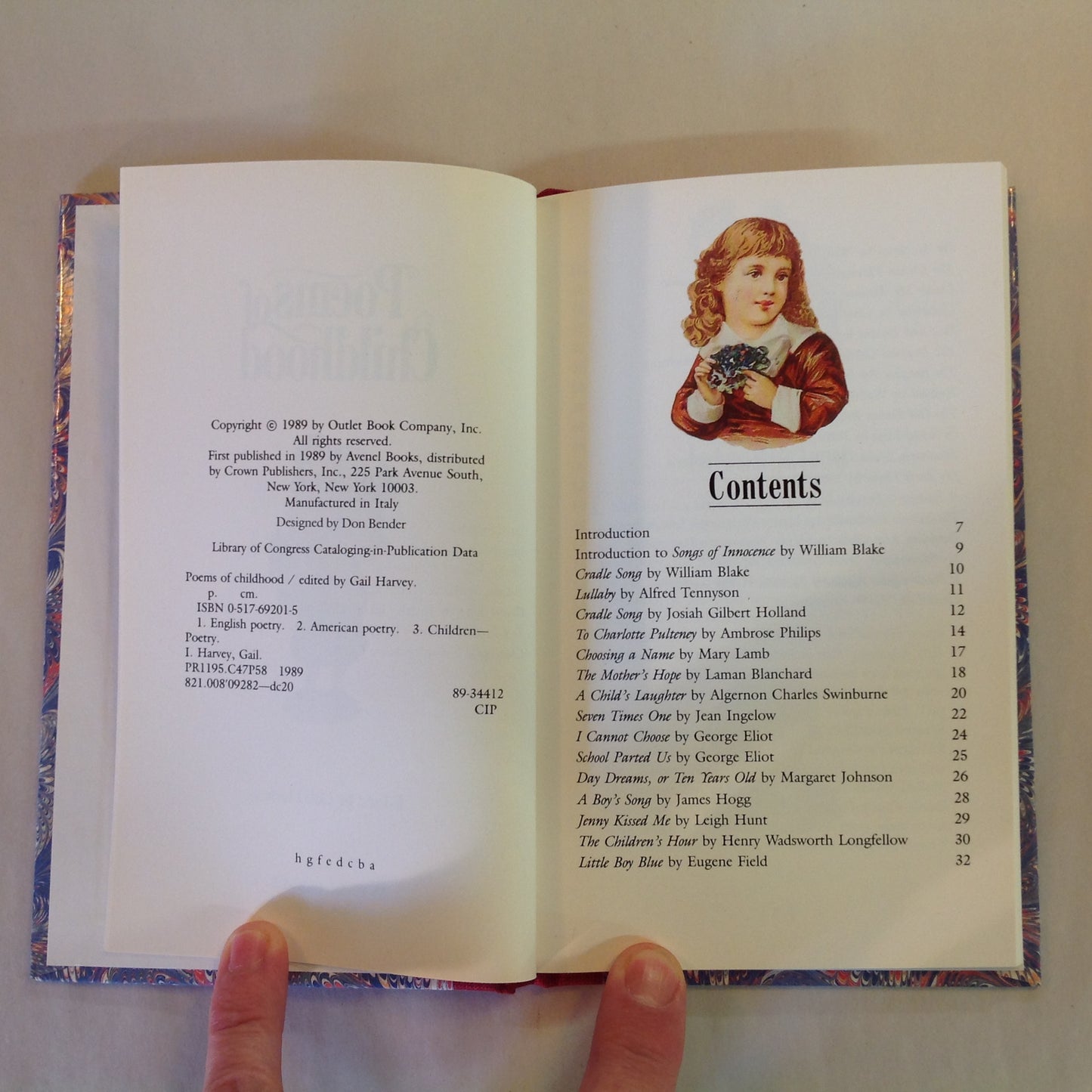 Vintage 1989 3Pc Set Hardcover Gift Books Avenel Books Poems of Childhood/Nature/Love