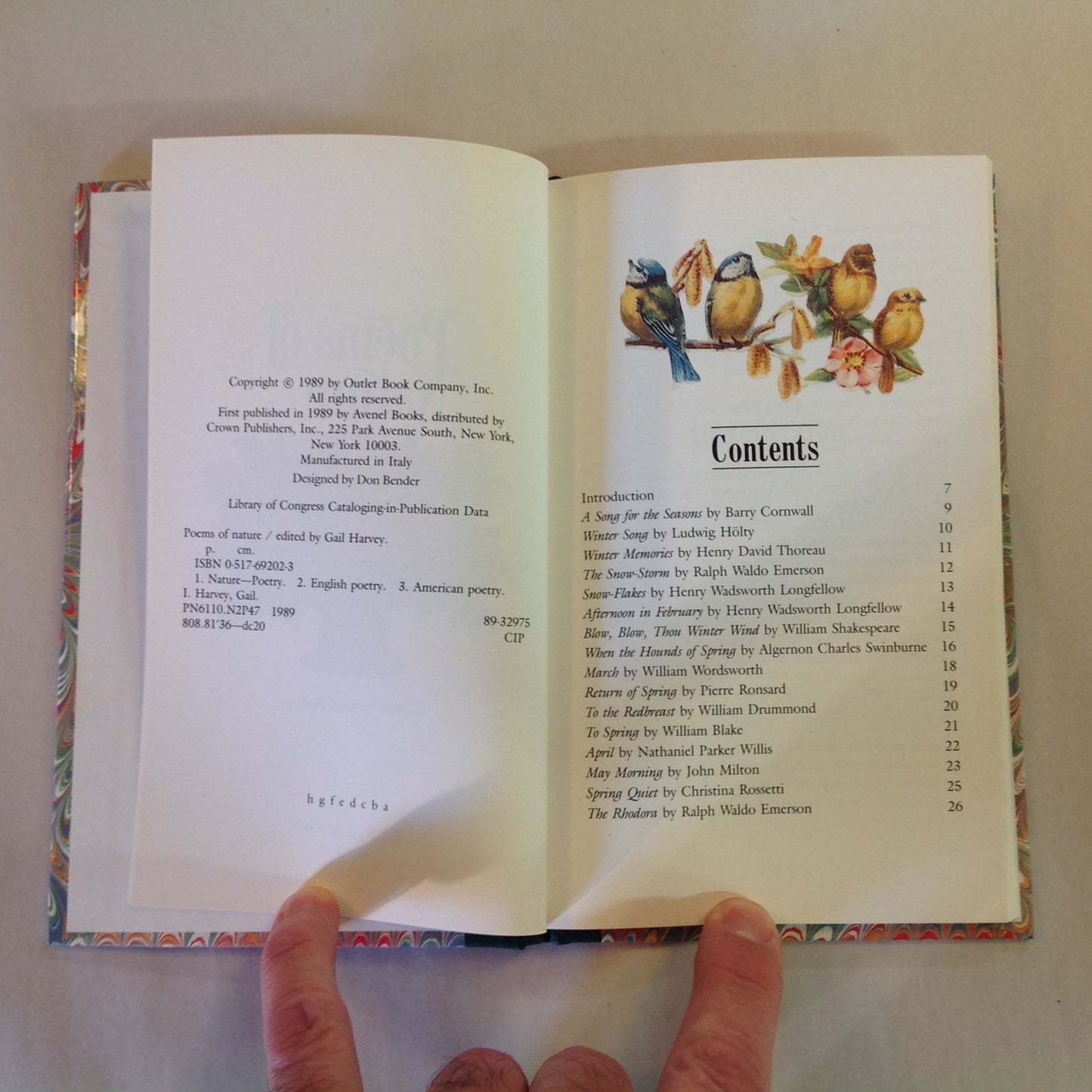 Vintage 1989 3Pc Set Hardcover Gift Books Avenel Books Poems of Childhood/Nature/Love