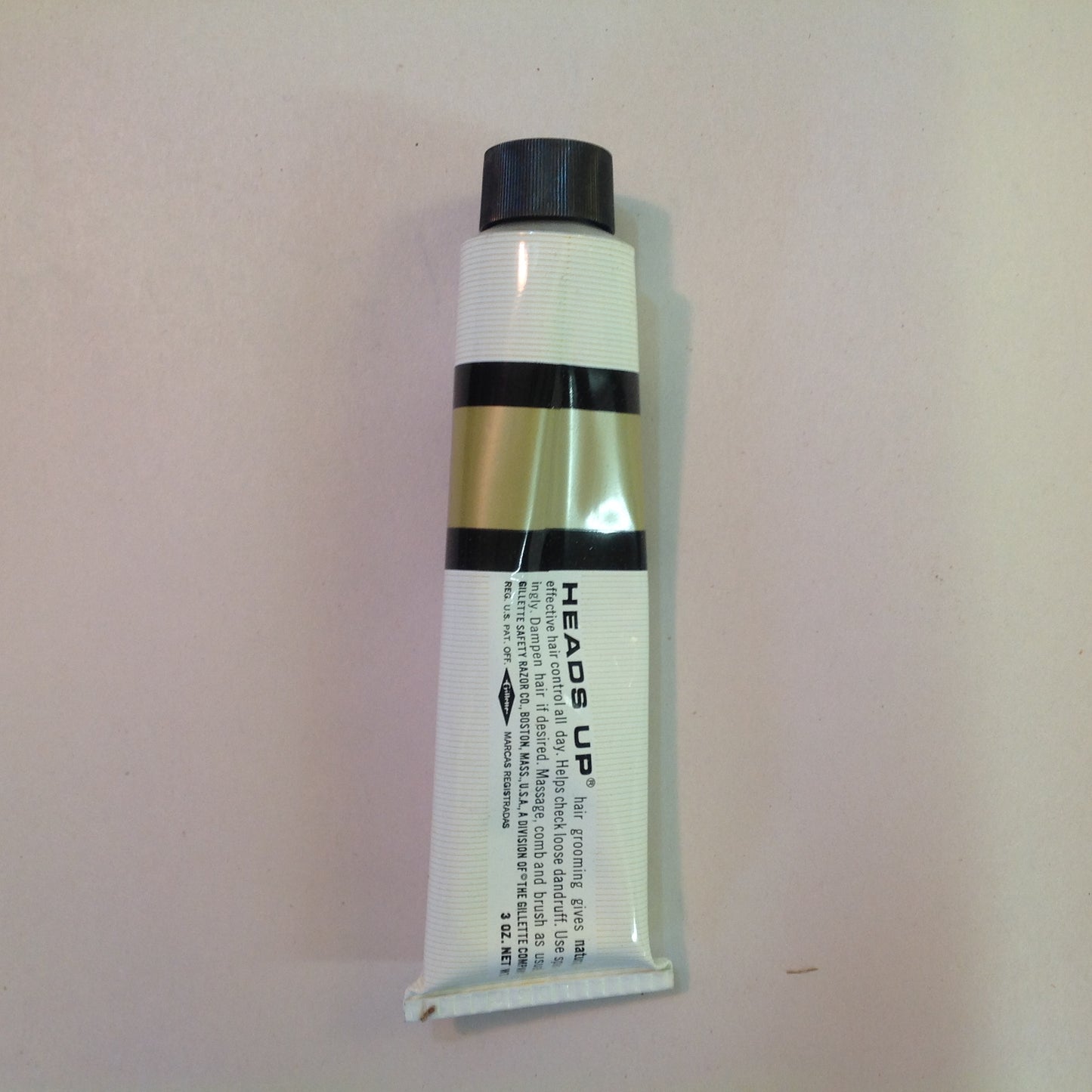 Vintage NOS Gillette Company Heads Up Hair Grooming Unopened 3 oz Tube w/Box