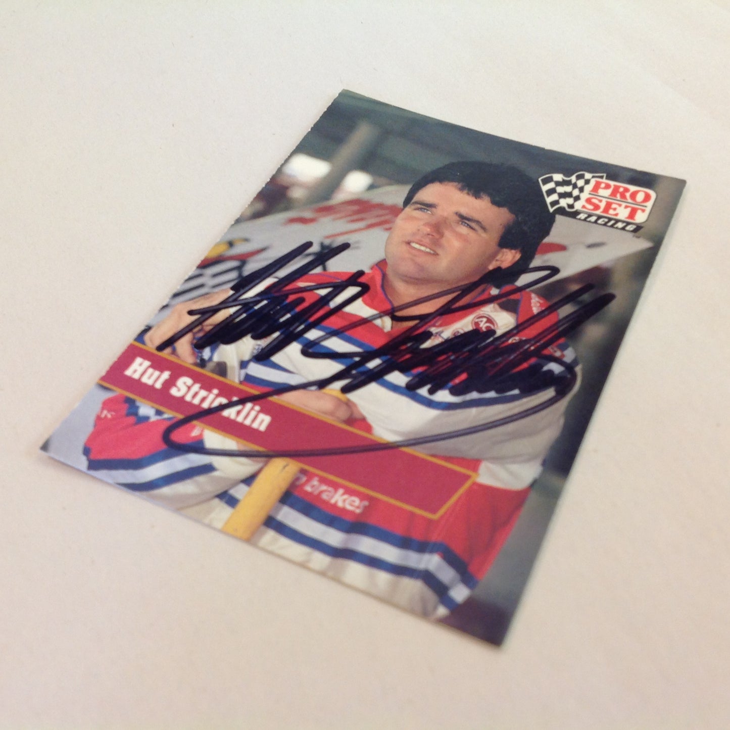 Vtg 1991 Pro Set Racing Signed Card Hut Stricklin Head Shot NASCAR Autographed