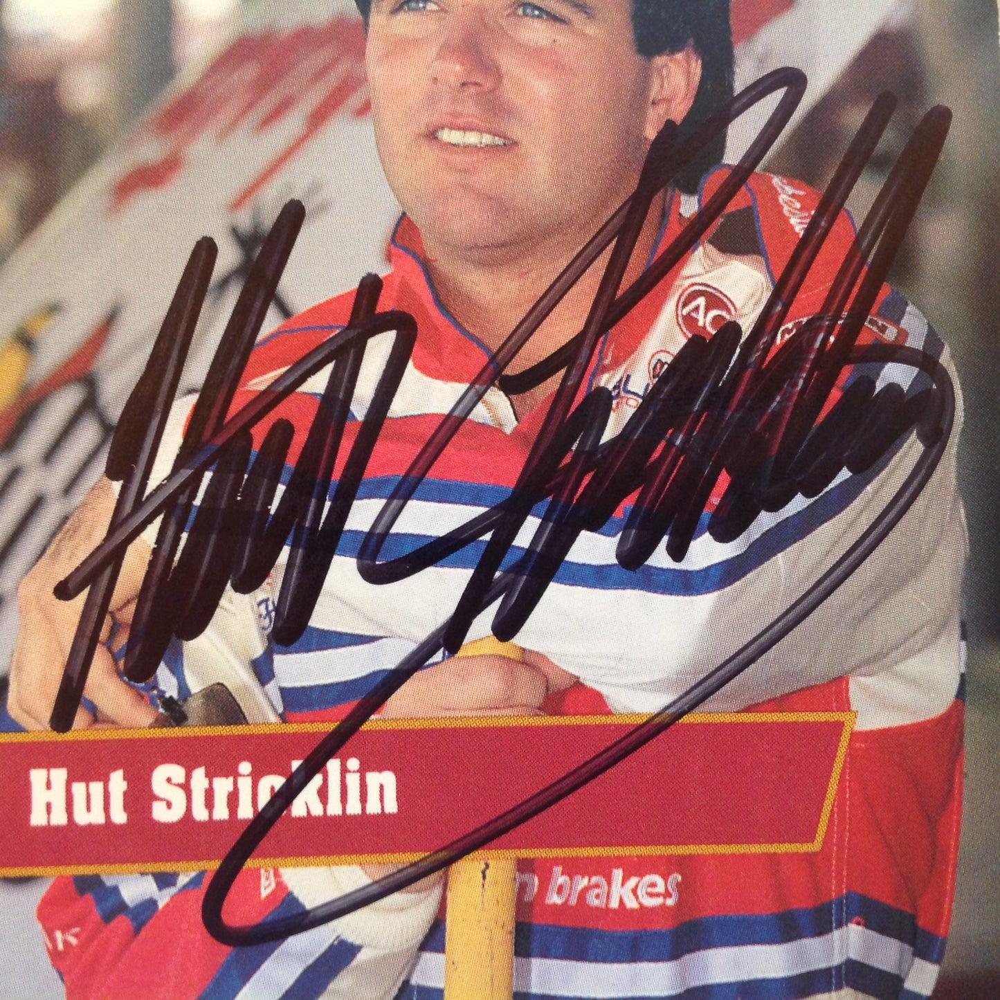 Vtg 1991 Pro Set Racing Signed Card Hut Stricklin Head Shot NASCAR Autographed