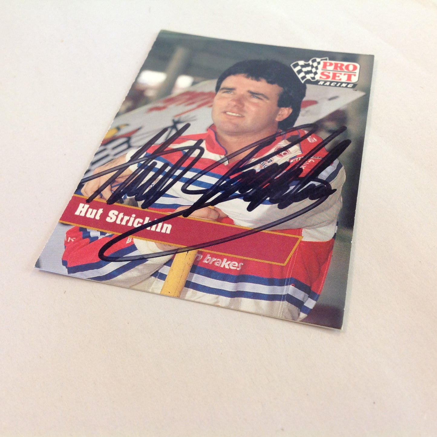 Vtg 1991 Pro Set Racing Signed Card Hut Stricklin Head Shot NASCAR Autographed