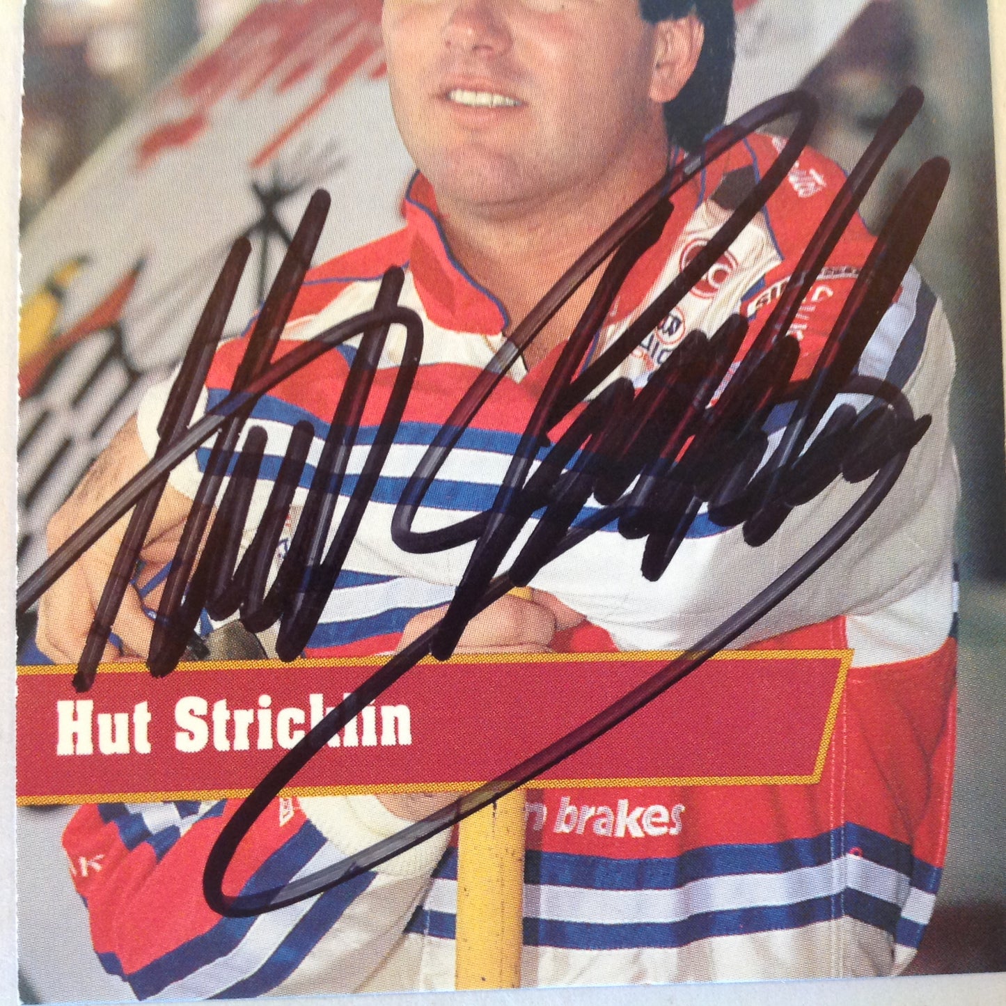 Vtg 1991 Pro Set Racing Signed Card Hut Stricklin Head Shot NASCAR Autographed