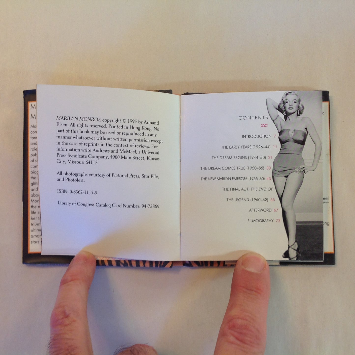 Vintage 1995 Hardcover Gift Book Marilyn Monroe Julie Mars