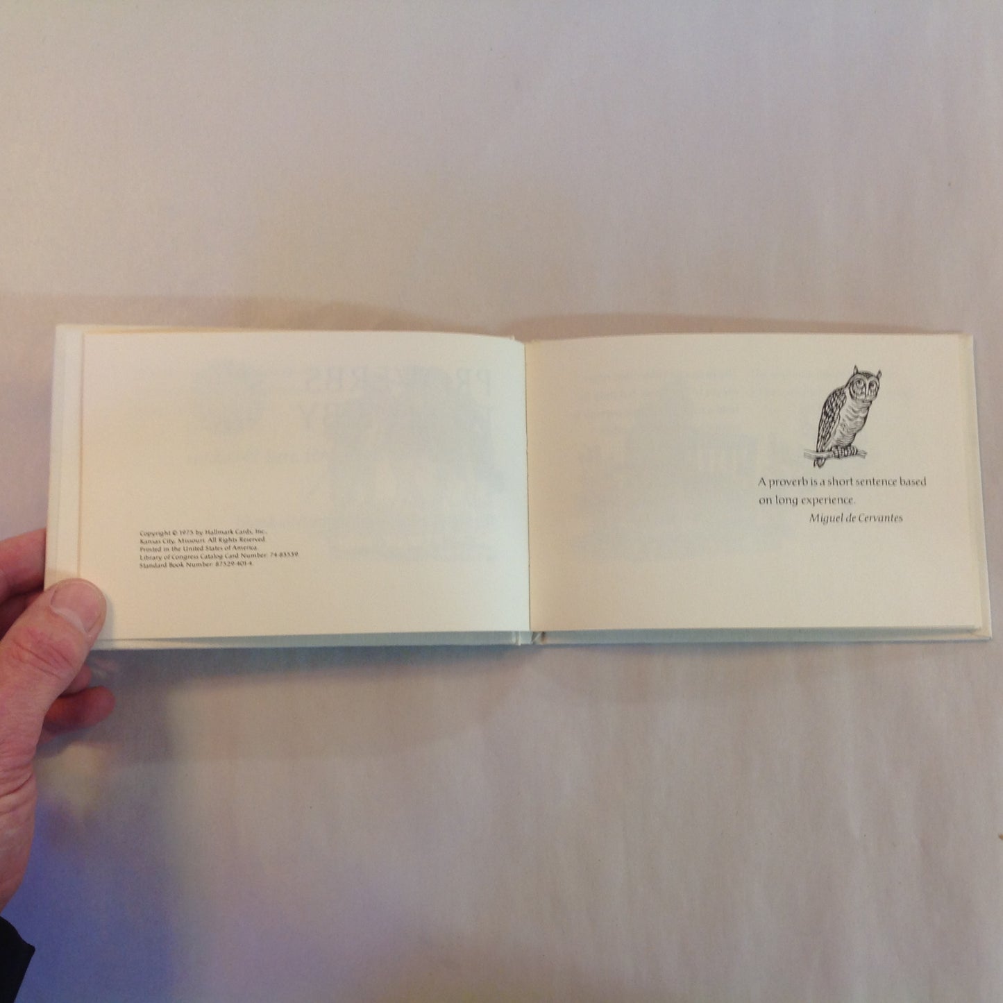 Vintage 1975 Hardcover Gift Book Proverbs to Live By: Timeless Words of Wit and Wisdom Gail Peterson Hallmark