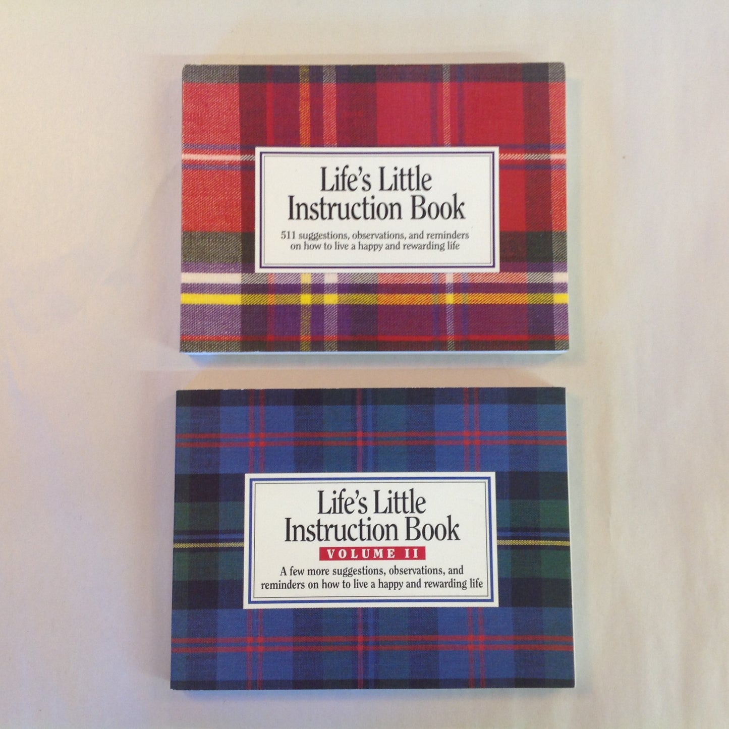 Vintage 1990's 2Pc Trade Paperback Life's Little Instruction Book I & II H. Jackson Brown, Jr