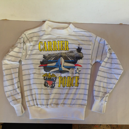 Vintage DG Sportswear Oversize 7 Long Sleeve Child's Shirt Carrier Force Navy Jet