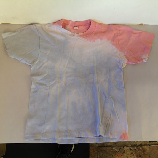 Vintage Hand Tie-Dyed Children's T-Shirt Hanes 10-12 Pinks Blues Lavender Scott G