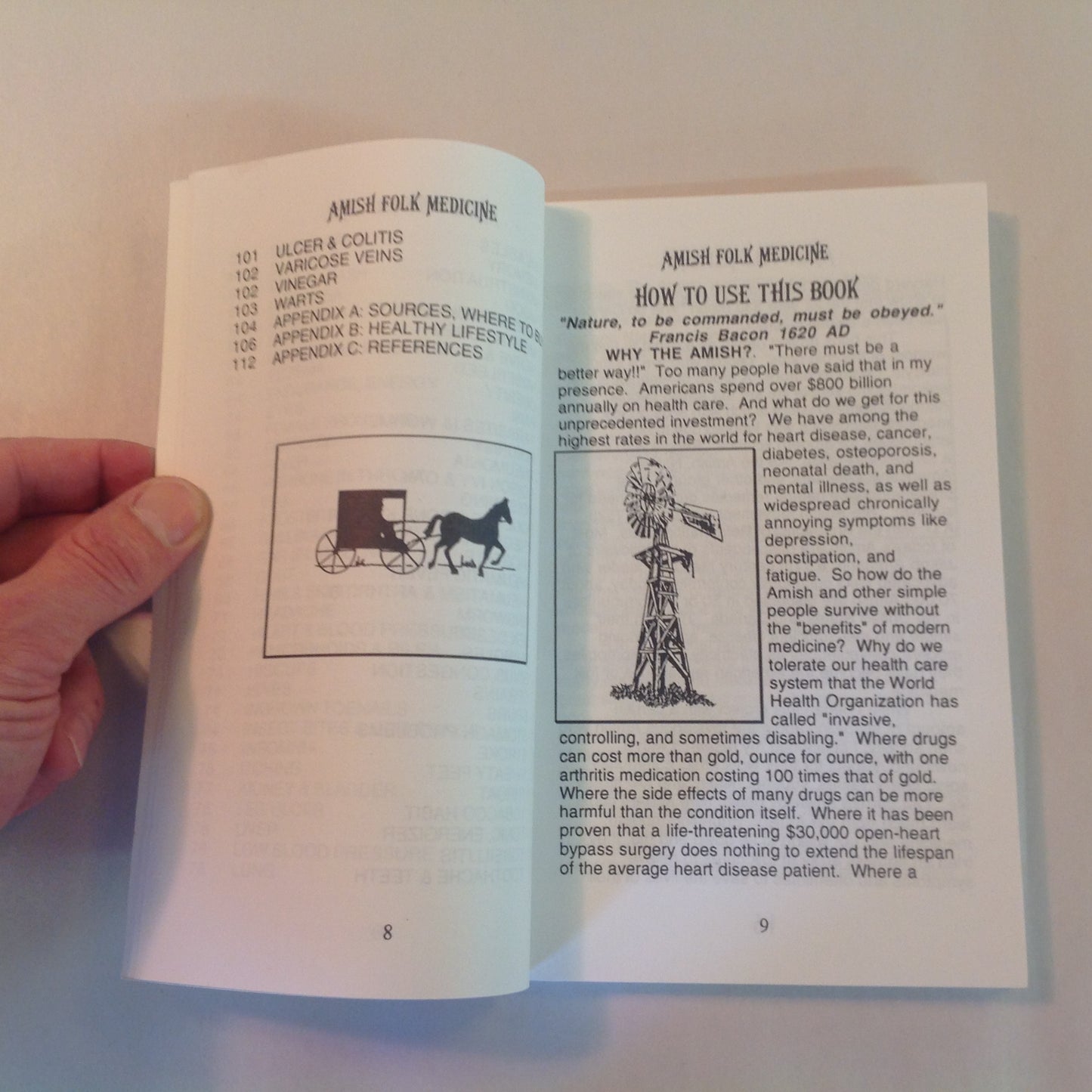 Vintage 1993 Trade Paperback The Wisdom of Amish Folk Medicine Patrick Quillin