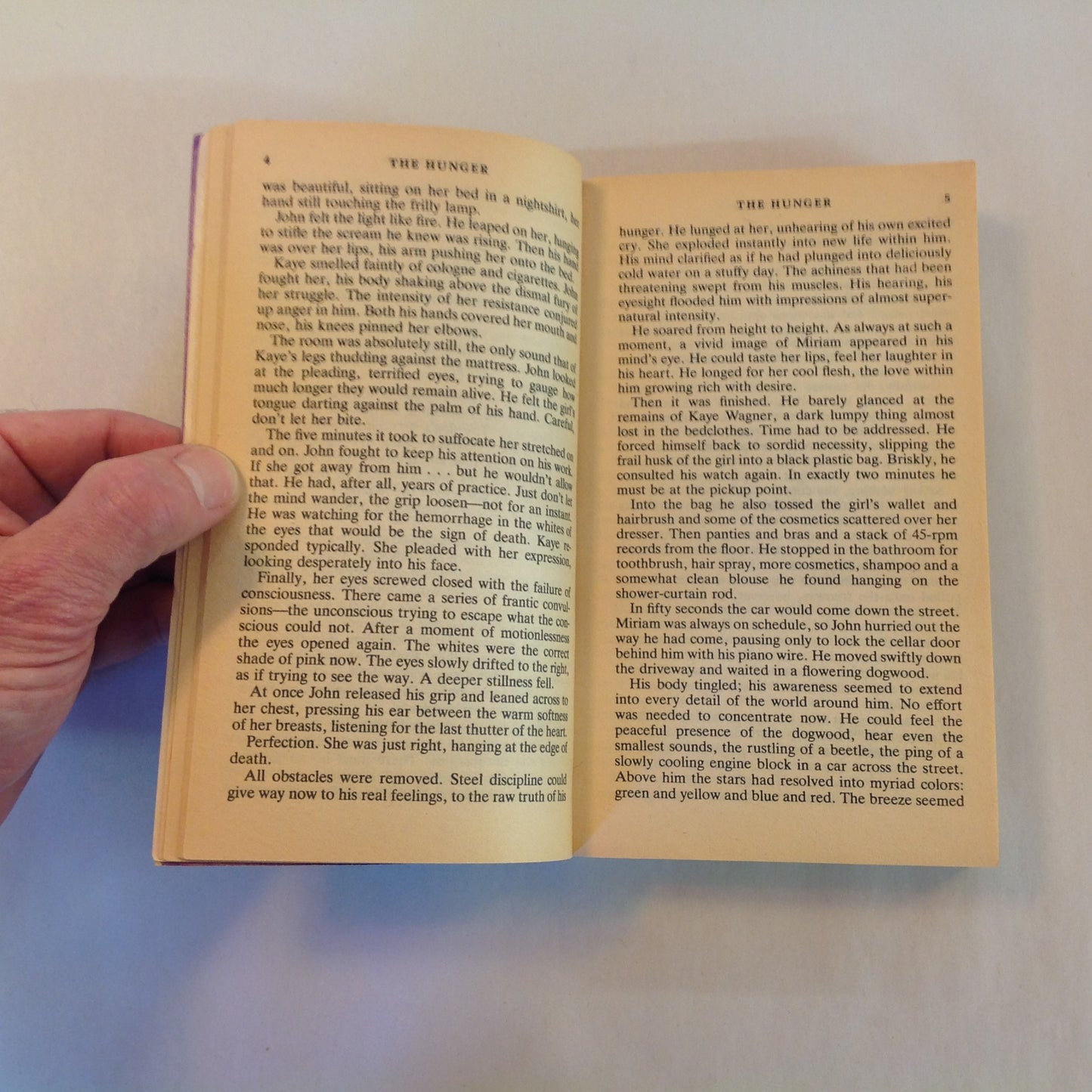 Vintage 1982 Mass Market Paperback The Hunger Whitley Strieber Pocket First Edition