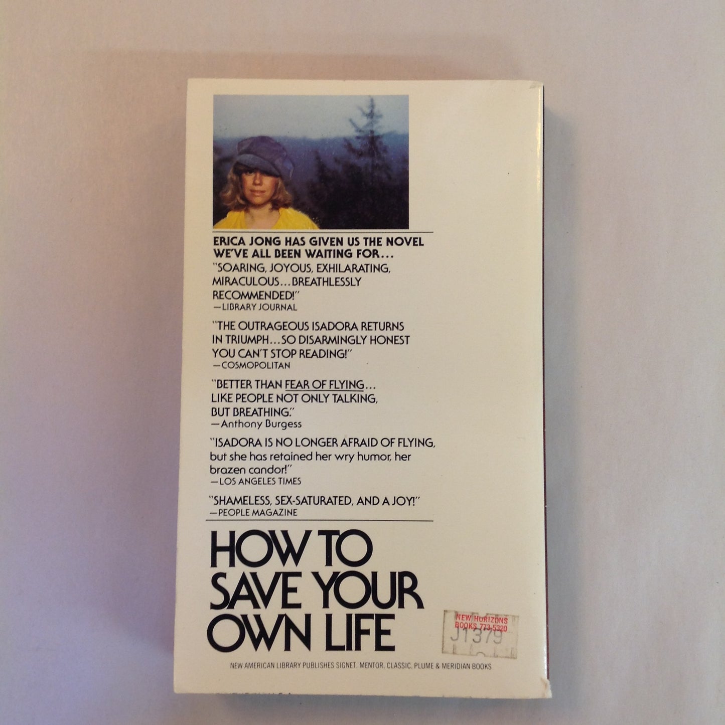 1978 Mass Market Paperback How To Save Your Own Life Erica Jong